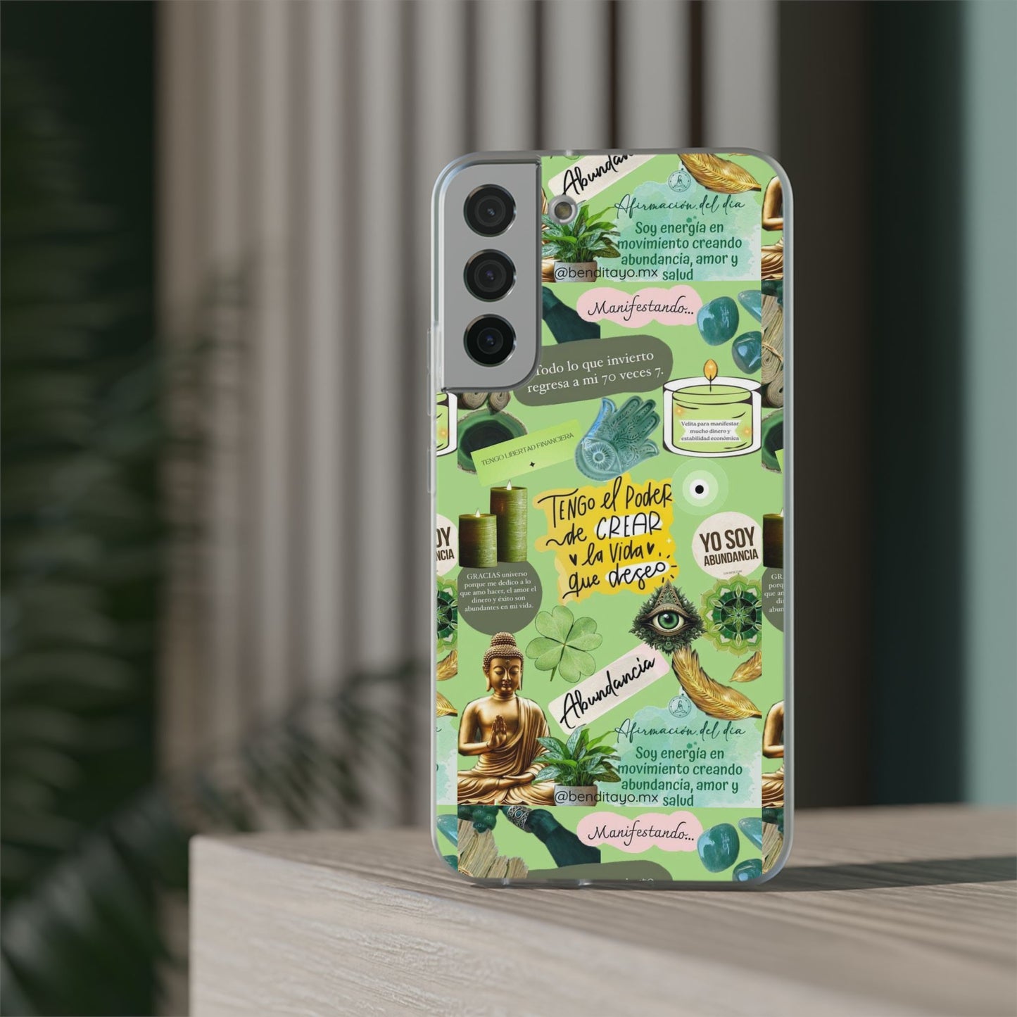 Vibrant Flexi Cases for Abundance Mindset | Phone Protection, Gift for Motivational Quotes, Spiritual Decor, Positive Vibes