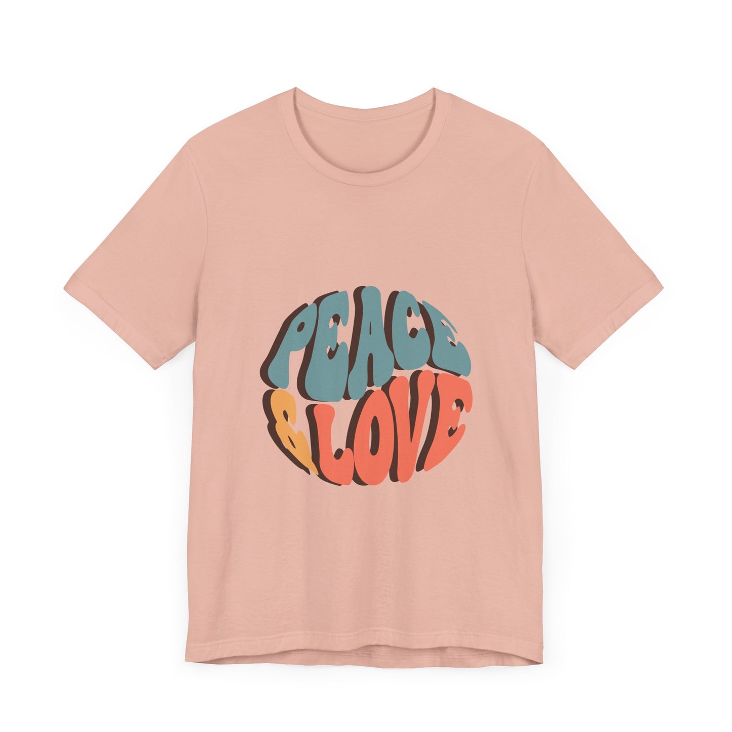 Peace & Love Unisex Jersey Tee - Stylish Relaxed Fit for Positivity