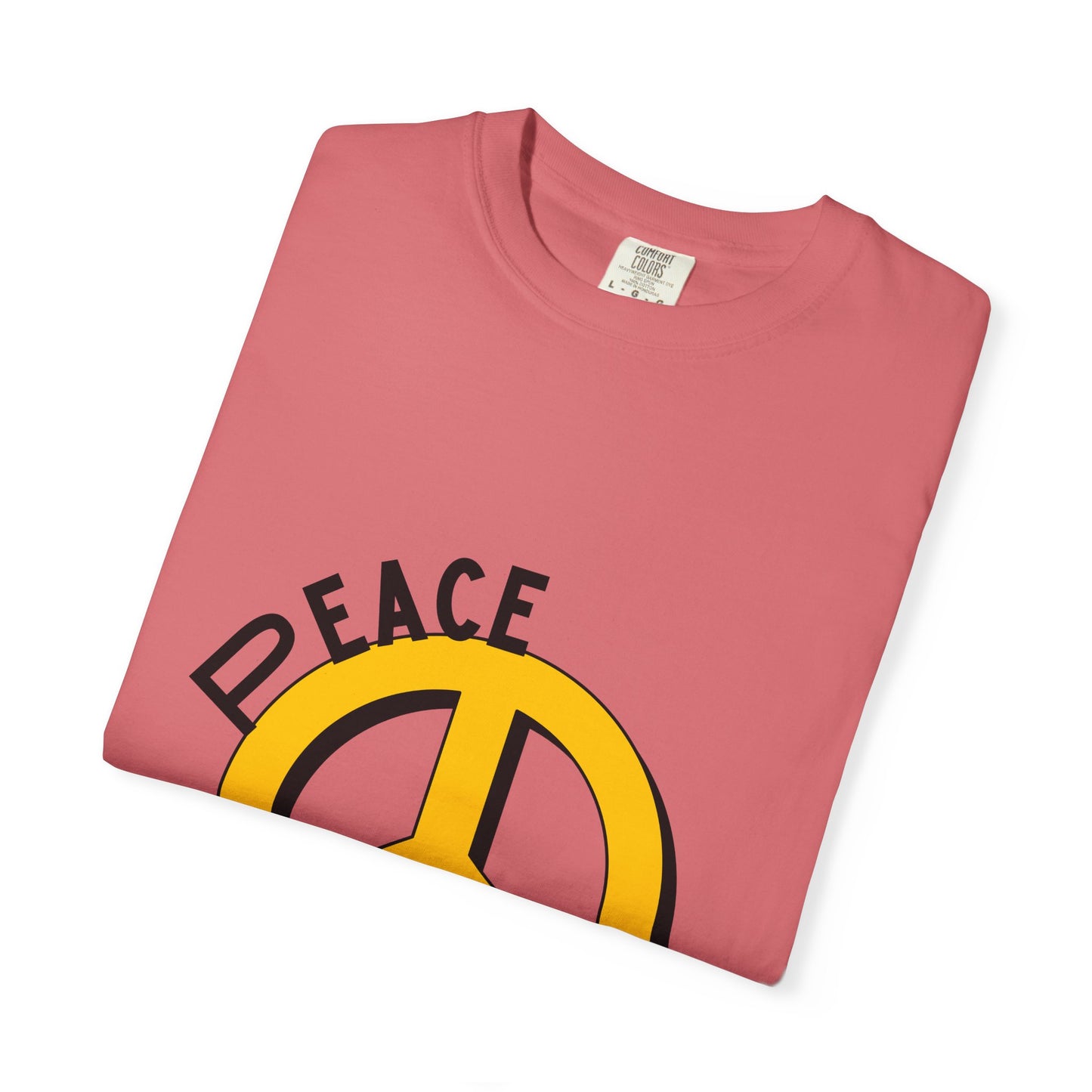 Peace Graphic Unisex T-Shirt - Garment-Dyed White Tee for Casual Vibes