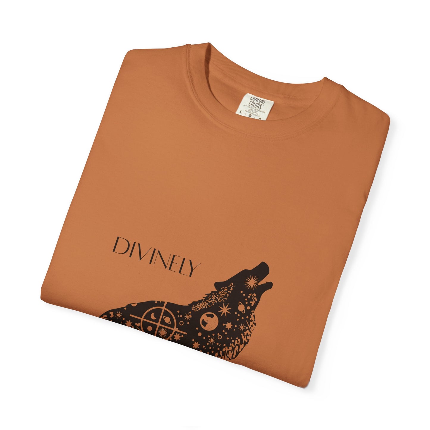 Divinely Guided Wolf T-Shirt - Unisex Garment-Dyed Tee for Spiritual Seekers