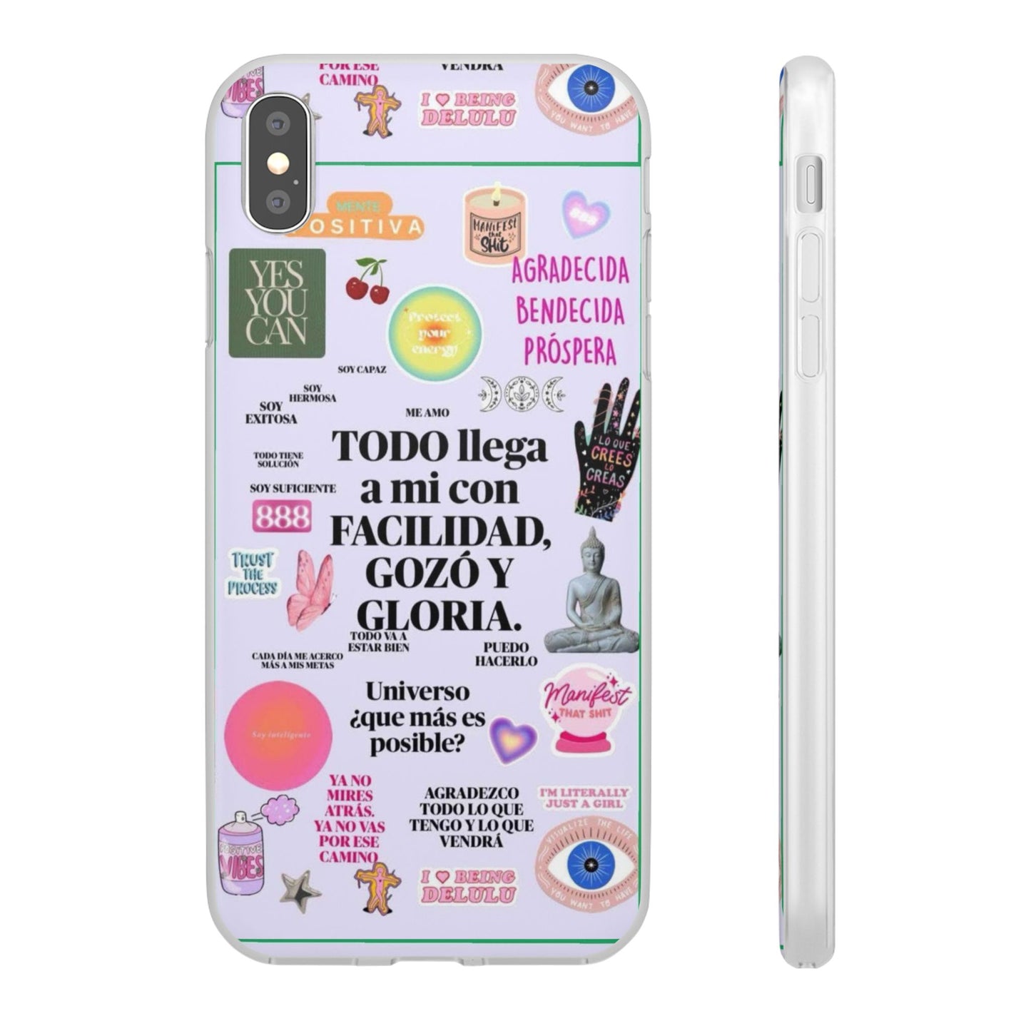 Positive Affirmation Flexi Cases for iPhone, Inspirational Phone Cover, Motivational Case, Gift for Her, Trendy Phone Protector