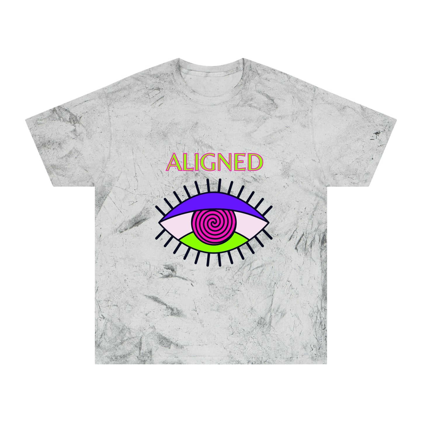 Aligned Unisex Color Blast T-Shirt - Vibrant Eye Design for Positive Energy