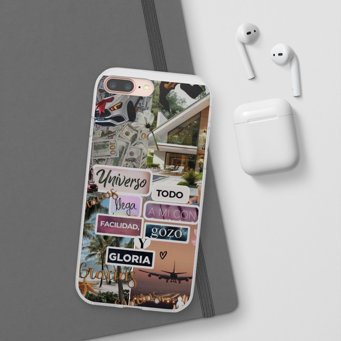 Vibrant Flexi Phone Case with Inspirational Quotes, Bohemian Style, Perfect Gift for Friends, Travelers, Birthdays, Everyday Use