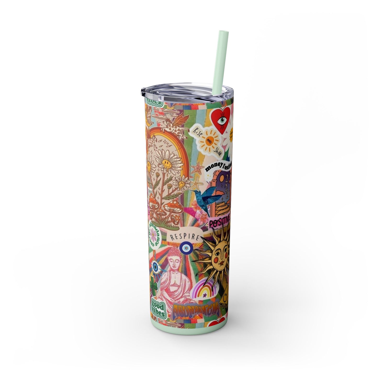 Colorful Inspirational Skinny Tumbler with Straw, 20oz | Perfect for Travel, Gifts, Motivational Affirmations, Self-Care, Eco-Friendly [...]