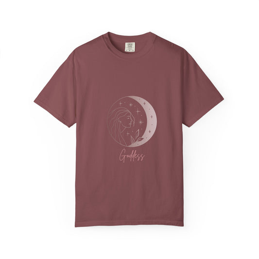 Goddess Moon T-Shirt - Unisex Garment-Dyed Tee for Spiritual Souls