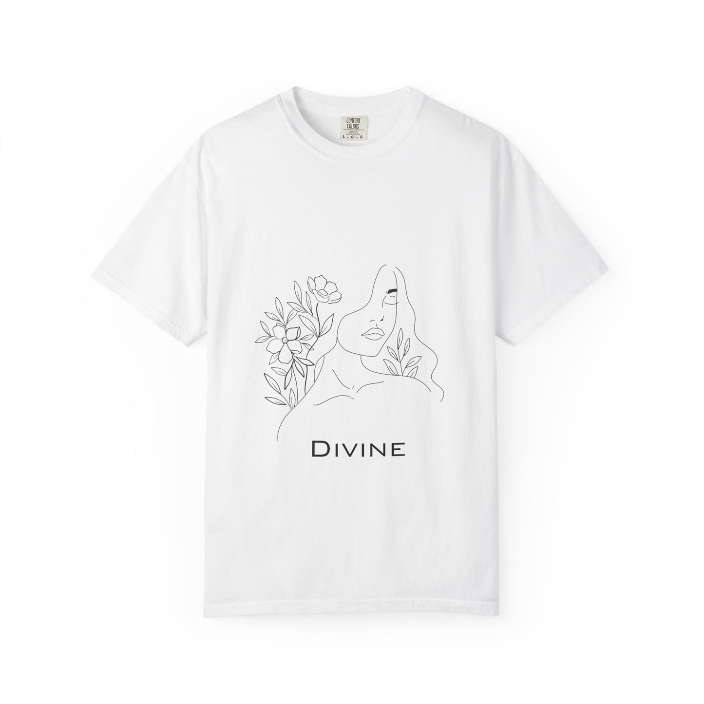 Divine Unisex Garment-Dyed T-Shirt - Floral Graphic Tee