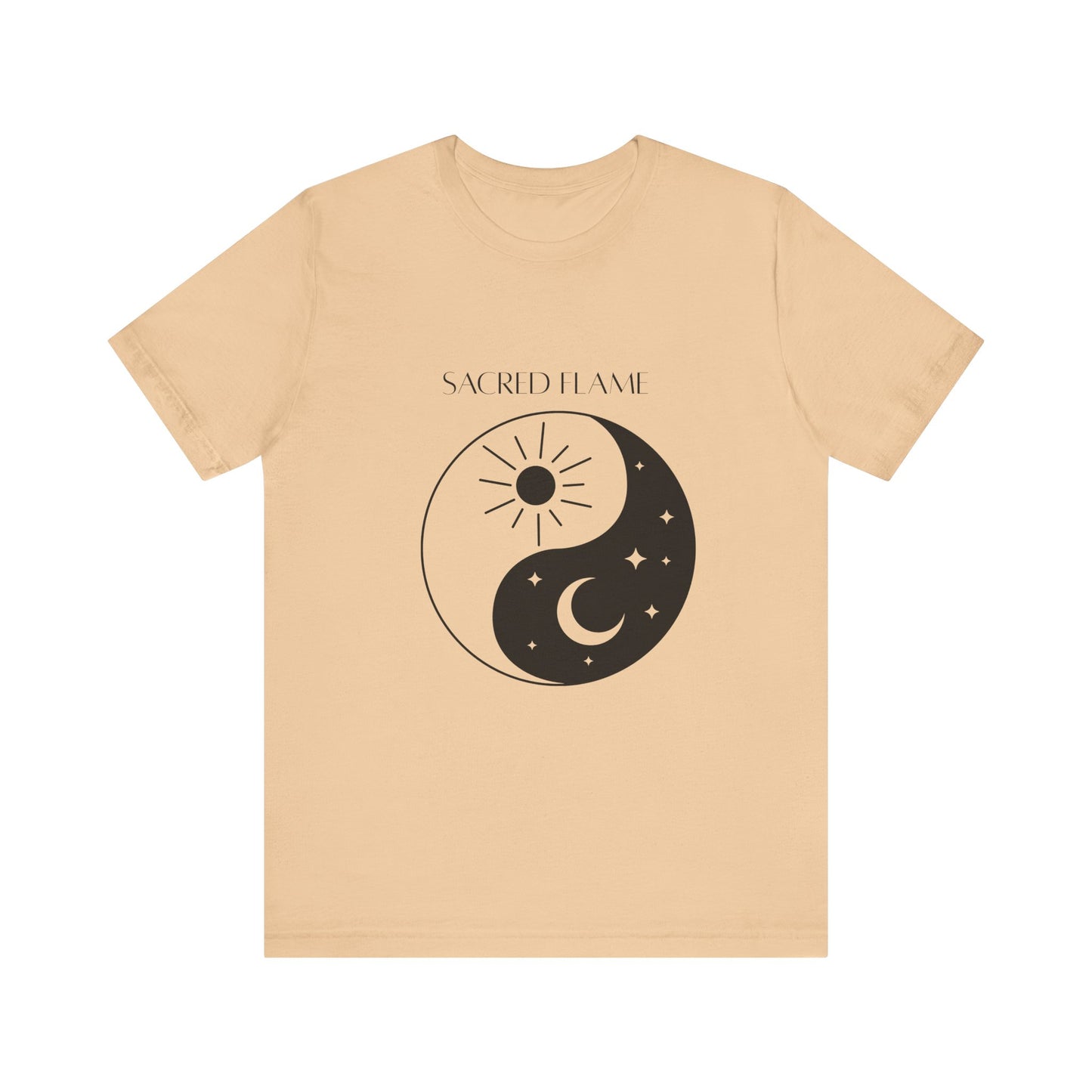 Sacred Flame Unisex Jersey Tee - Yin Yang Design for Spiritual Vibes