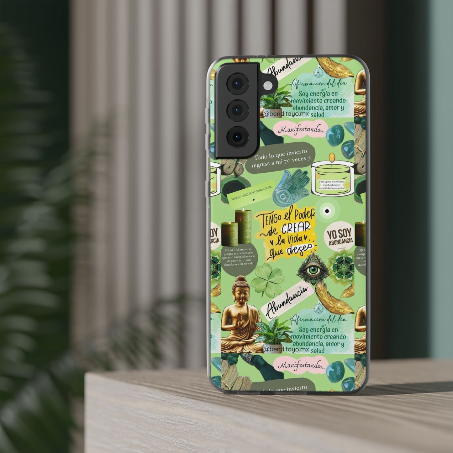 Vibrant Flexi Cases for Abundance Mindset | Phone Protection, Gift for Motivational Quotes, Spiritual Decor, Positive Vibes