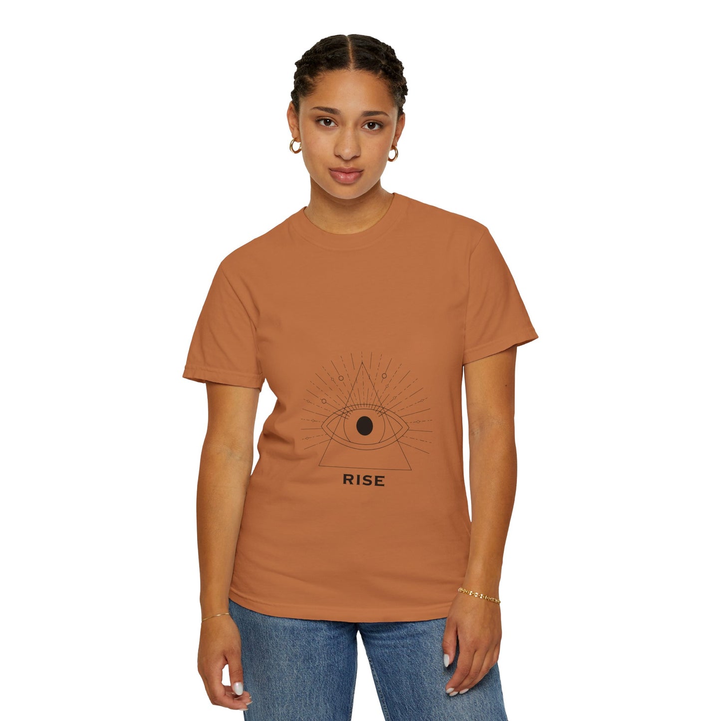 Rise Unisex Garment-Dyed T-Shirt - Inspirational Eye Design
