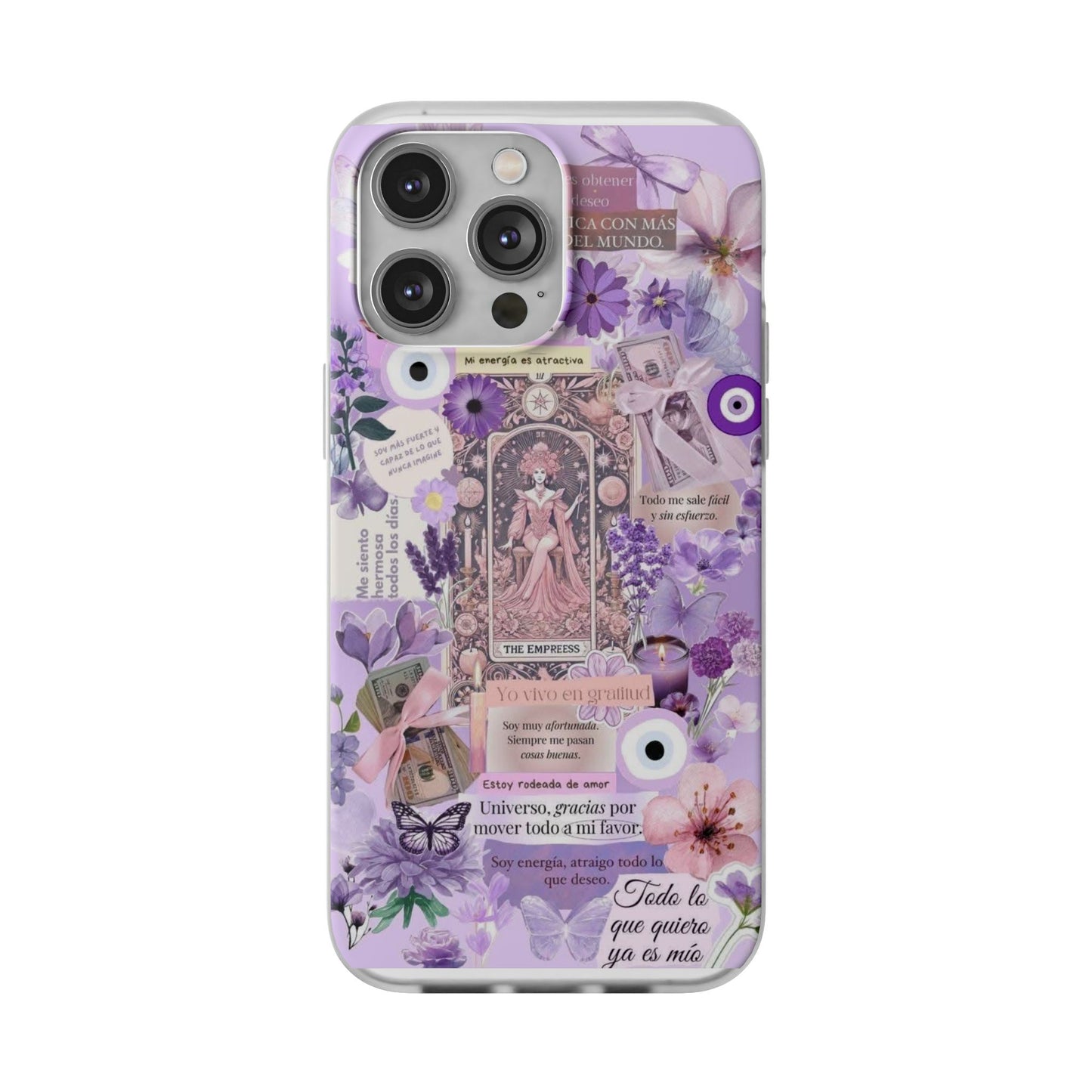 Purple Floral Flexi Phone Case, Personalized Phone Cover, Boho Chic Case, Cute Gift for Her, Birthday Accessory, Nature Lover Design