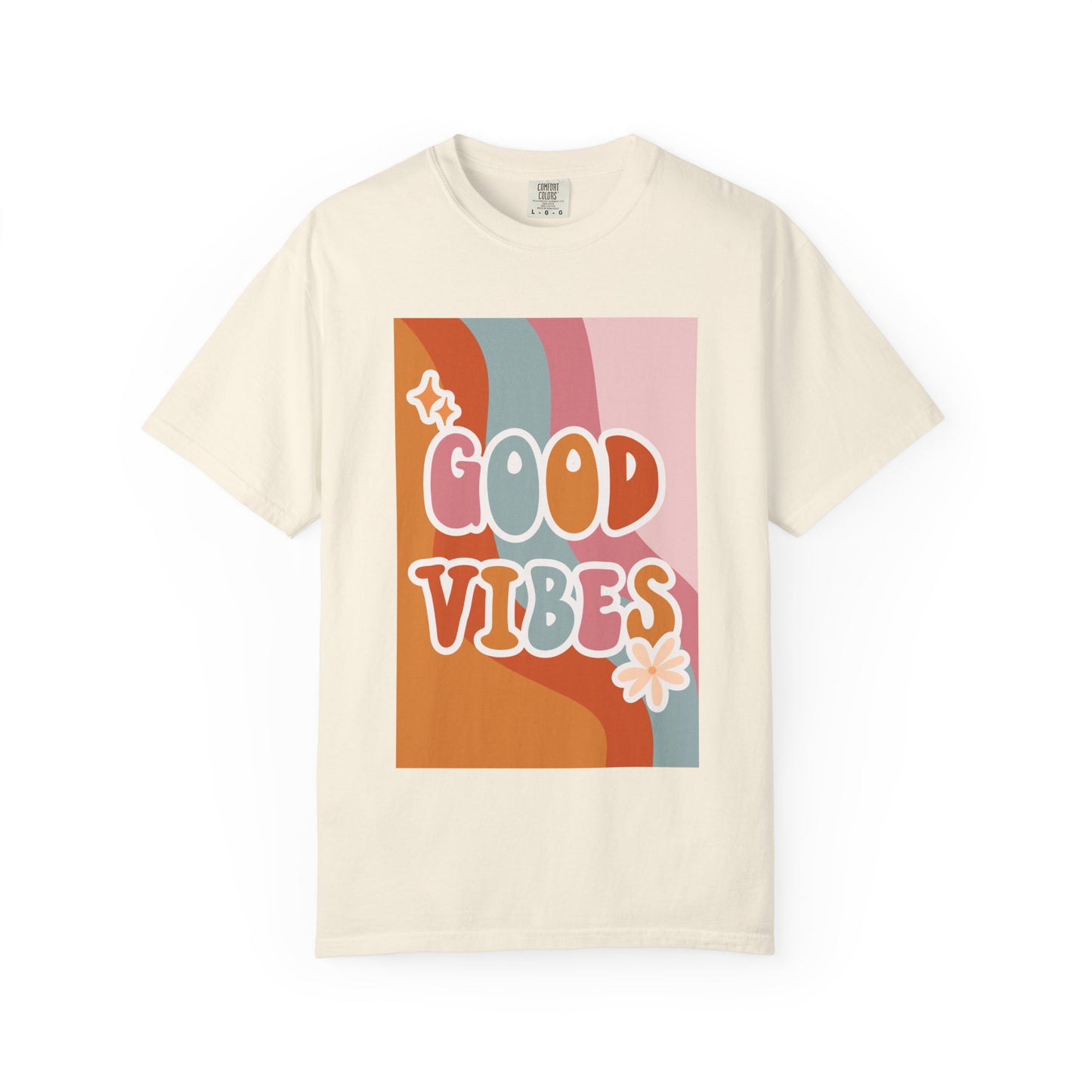 Good Vibes Unisex Garment-Dyed T-Shirt – Relaxed Fit Summer Tee