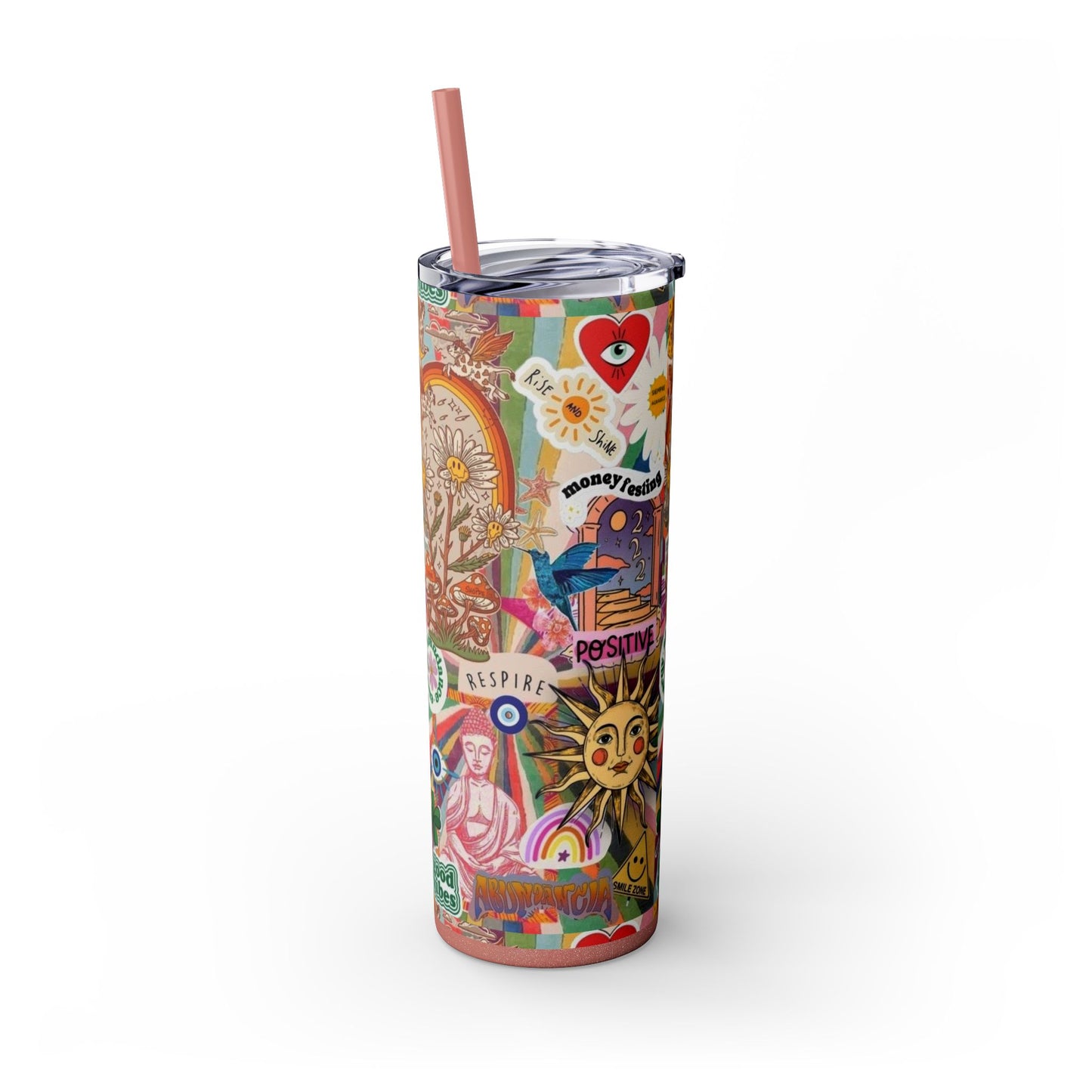 Colorful Inspirational Skinny Tumbler with Straw, 20oz | Perfect for Travel, Gifts, Motivational Affirmations, Self-Care, Eco-Friendly [...]