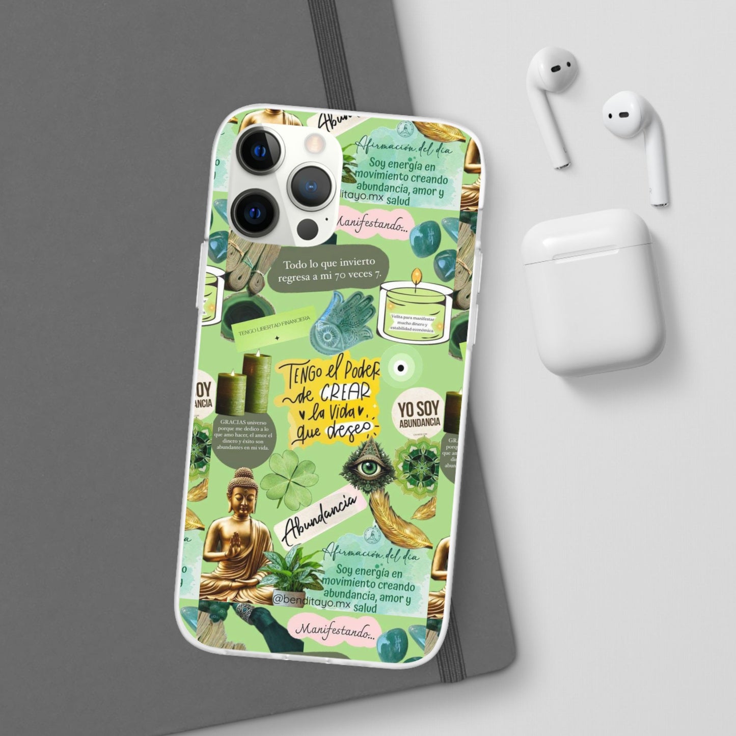 Vibrant Flexi Cases for Abundance Mindset | Phone Protection, Gift for Motivational Quotes, Spiritual Decor, Positive Vibes