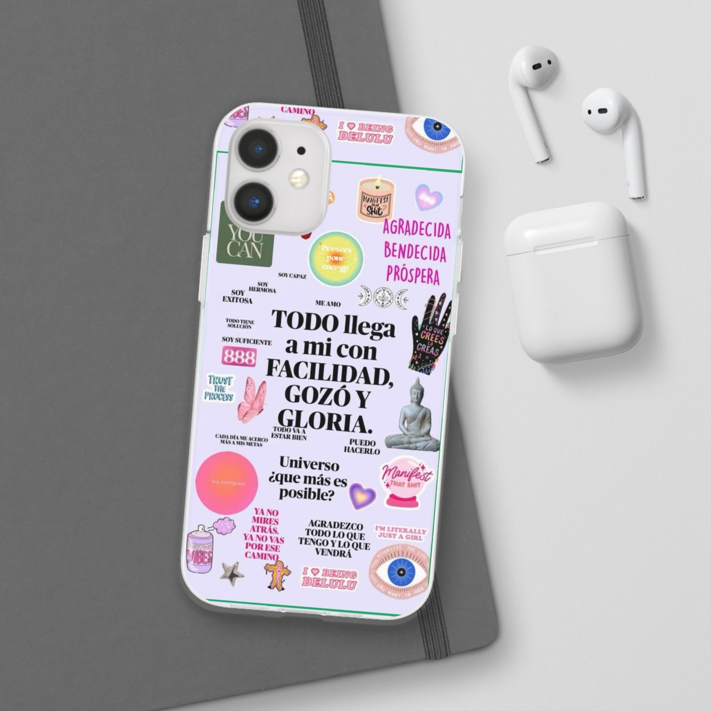 Positive Affirmation Flexi Cases for iPhone, Inspirational Phone Cover, Motivational Case, Gift for Her, Trendy Phone Protector