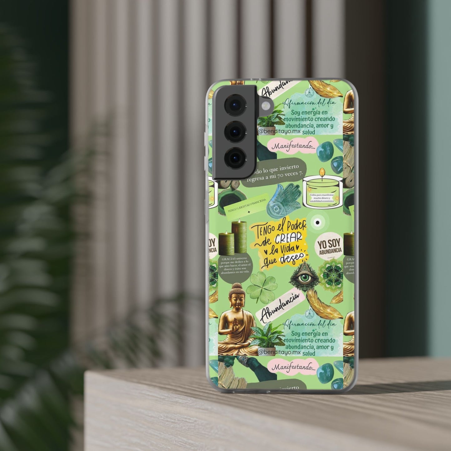 Vibrant Flexi Cases for Abundance Mindset | Phone Protection, Gift for Motivational Quotes, Spiritual Decor, Positive Vibes