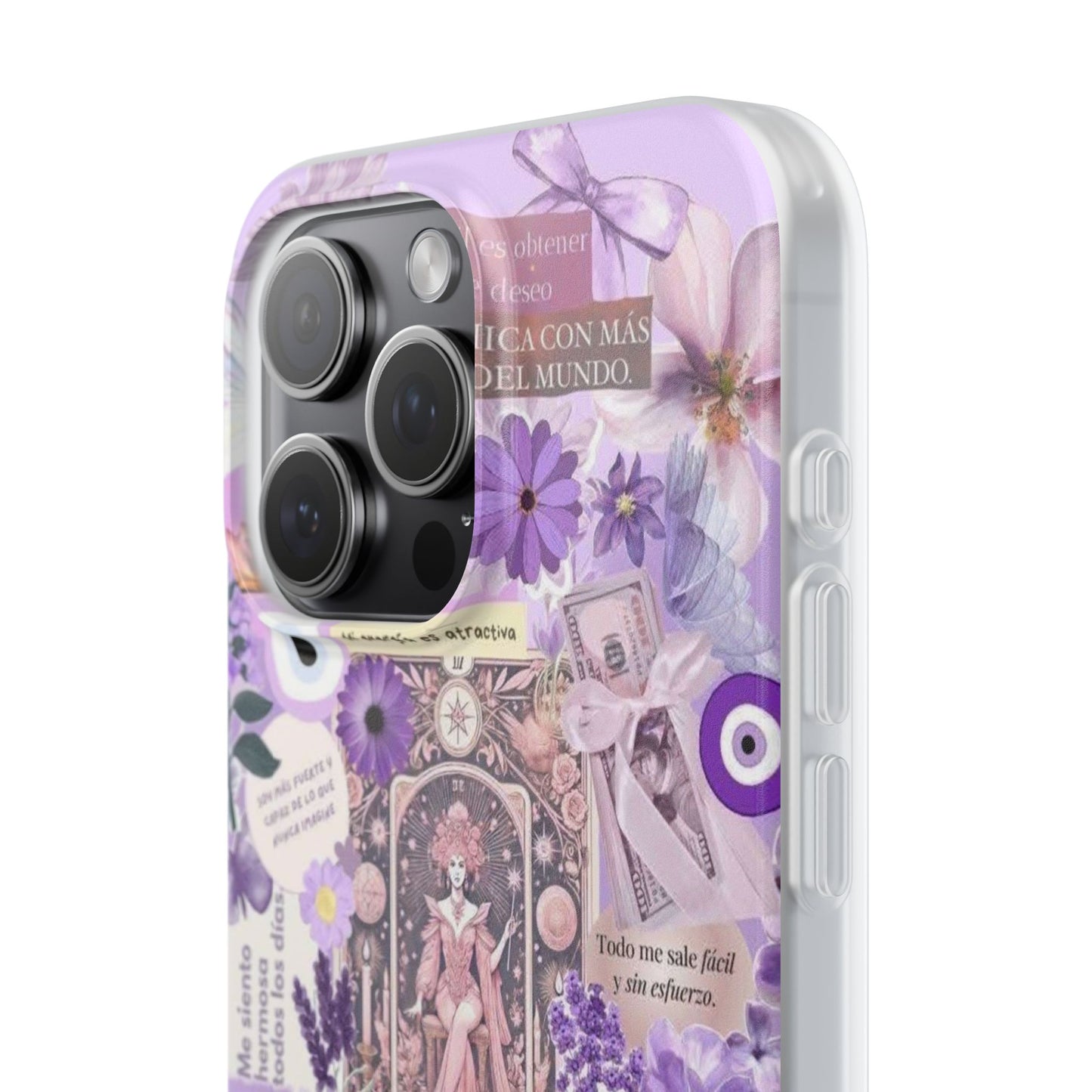 Purple Floral Flexi Phone Case, Personalized Phone Cover, Boho Chic Case, Cute Gift for Her, Birthday Accessory, Nature Lover Design
