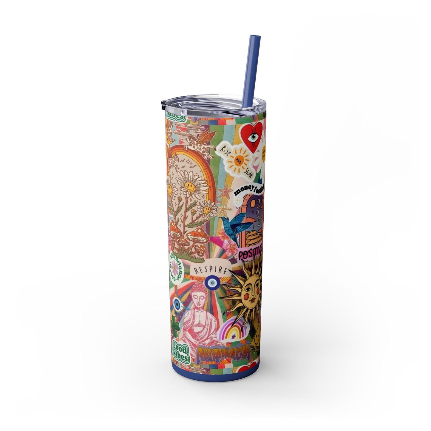 Colorful Inspirational Skinny Tumbler with Straw, 20oz | Perfect for Travel, Gifts, Motivational Affirmations, Self-Care, Eco-Friendly [...]