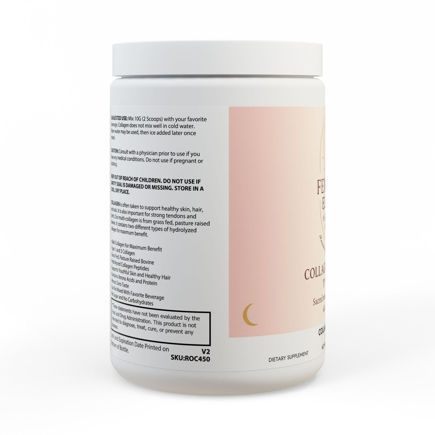 The Feminine Elixirs Collagen Peptides Type I & III Supplement (350g, 12.3oz)