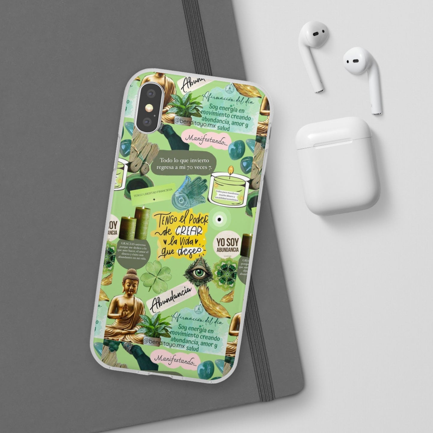 Vibrant Flexi Cases for Abundance Mindset | Phone Protection, Gift for Motivational Quotes, Spiritual Decor, Positive Vibes