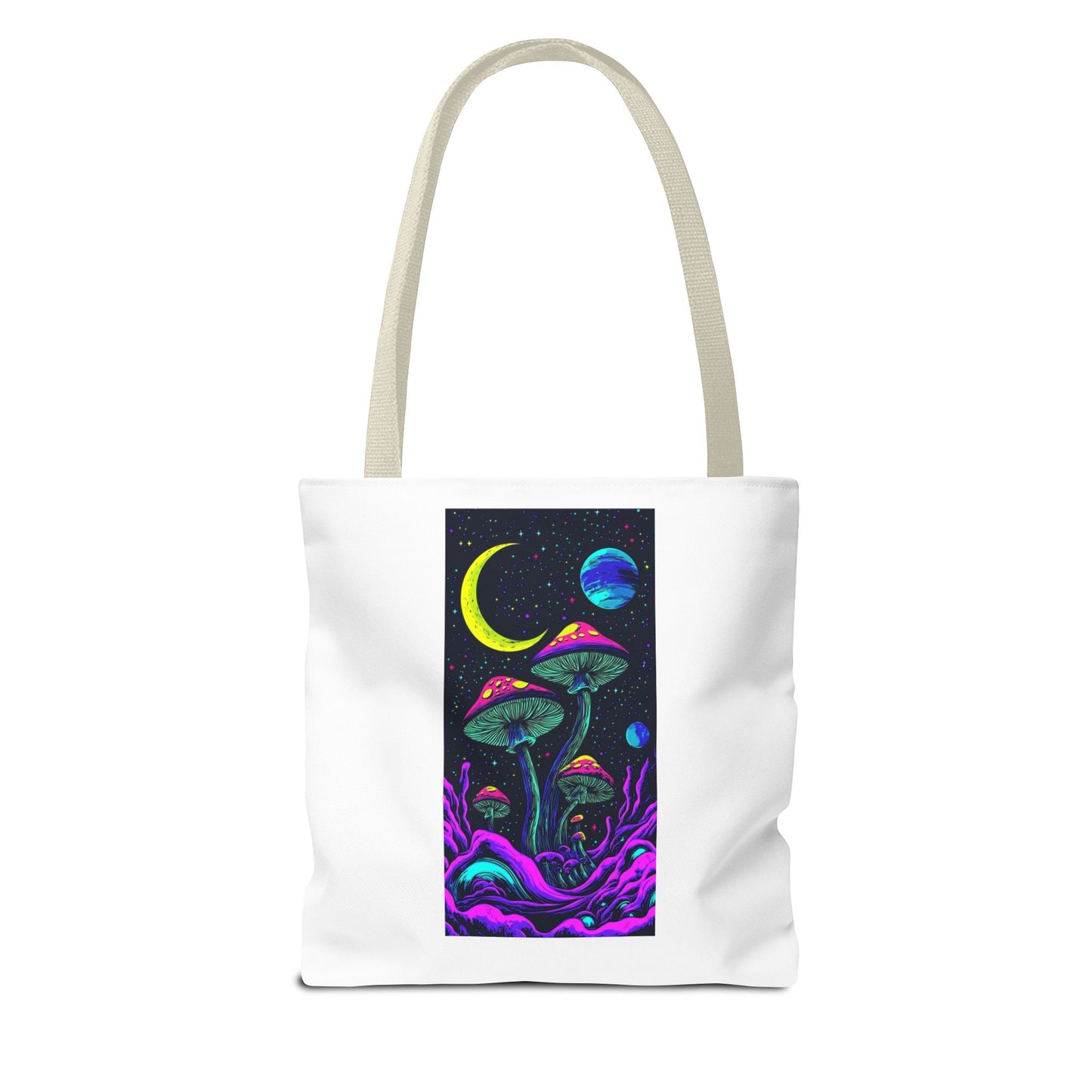 Cosmic Mushroom Tote Bag, Psychedelic Shopping Bag, Eco-Friendly Canvas, Festival Accessory, Gift for Nature Lovers, Boho Style