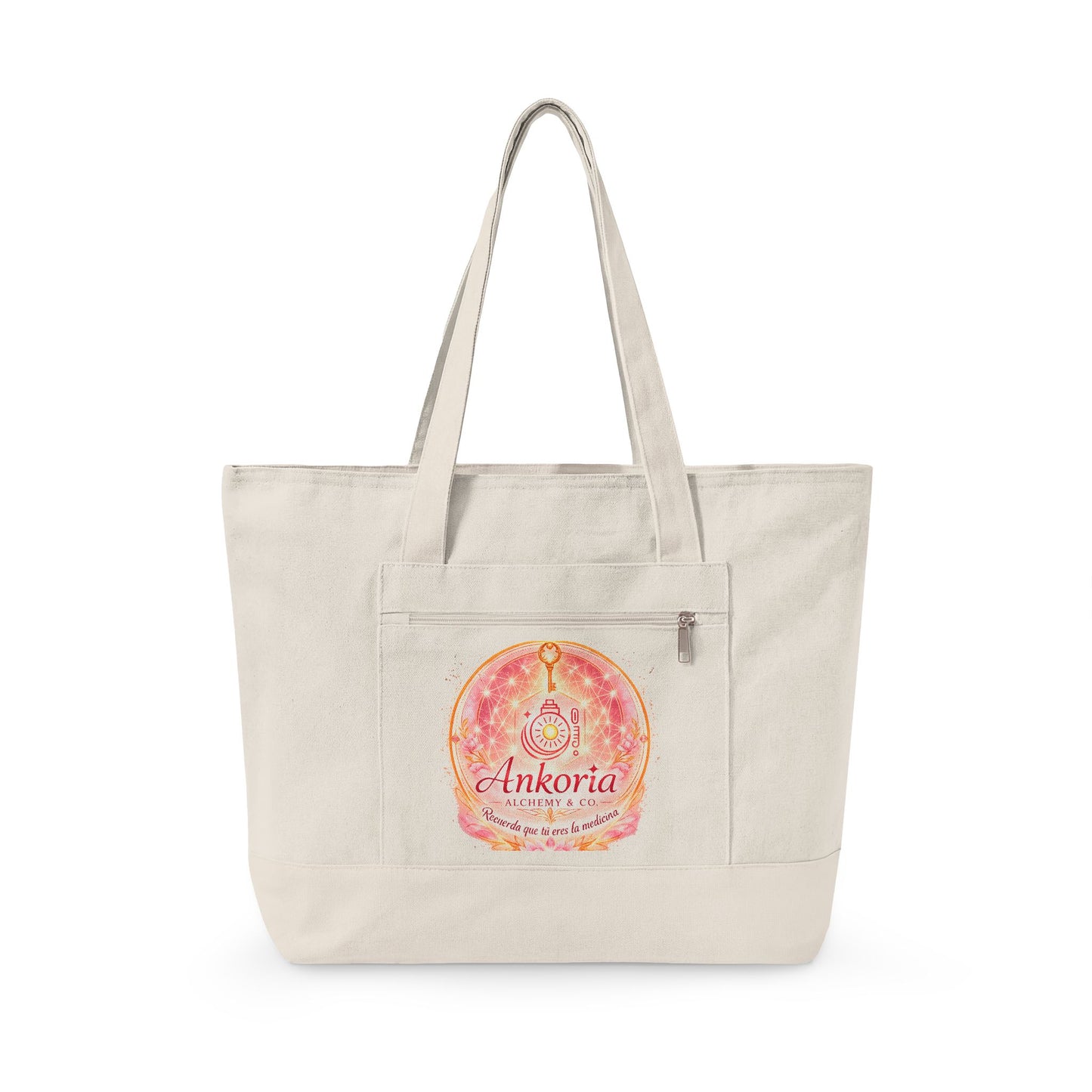 Ankoria Watercolor Lotus Canvas Tote