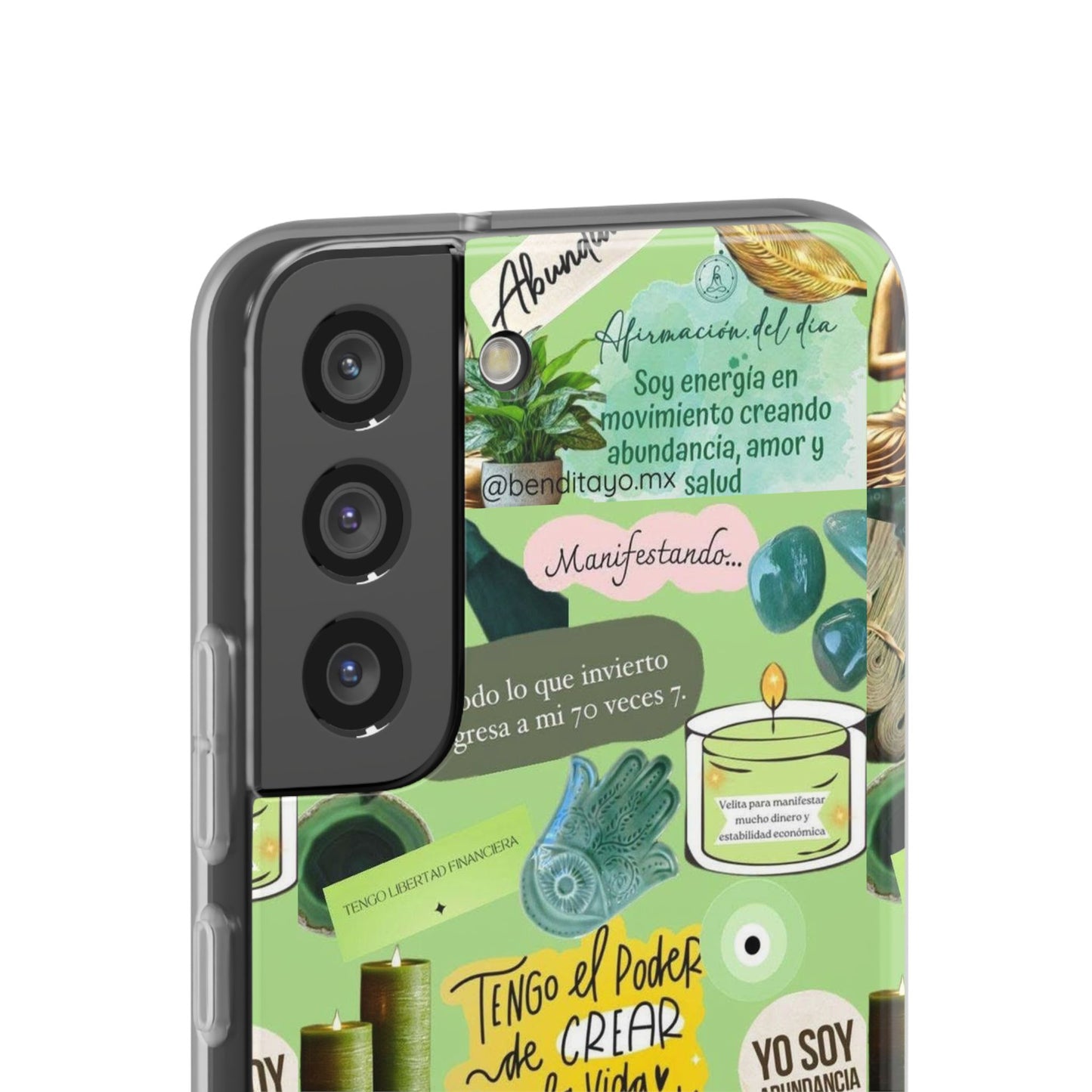 Vibrant Flexi Cases for Abundance Mindset | Phone Protection, Gift for Motivational Quotes, Spiritual Decor, Positive Vibes