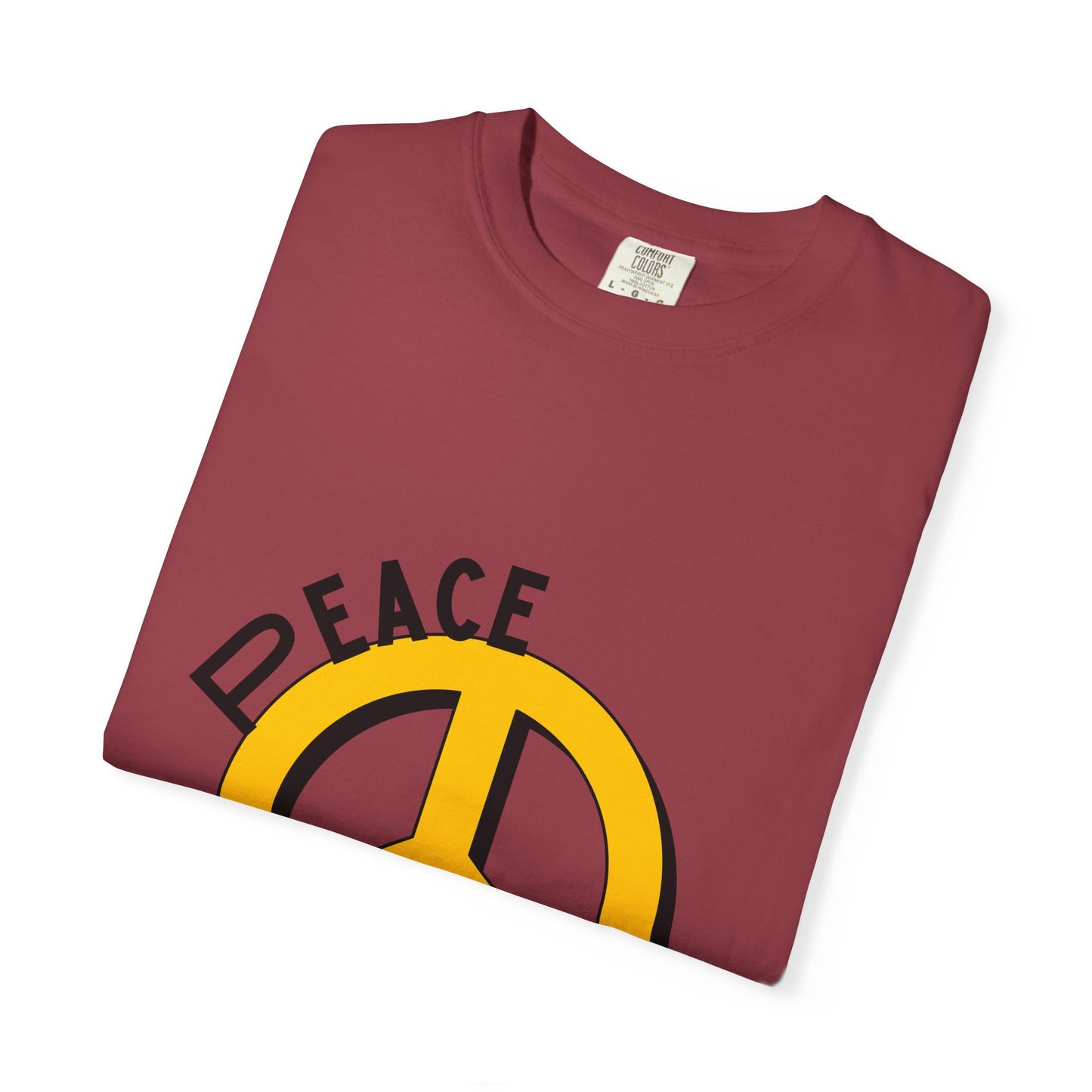 Peace Graphic Unisex T-Shirt - Garment-Dyed White Tee for Casual Vibes