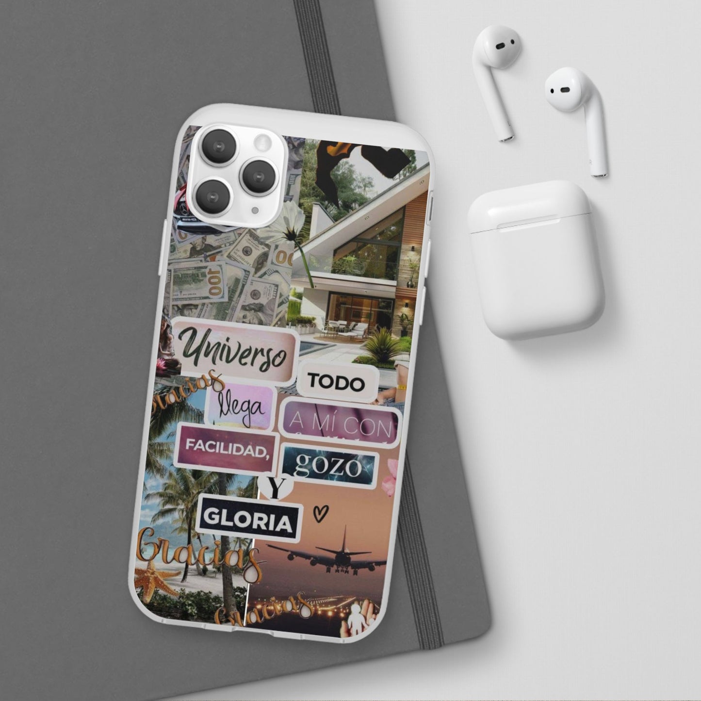 Vibrant Flexi Phone Case with Inspirational Quotes, Bohemian Style, Perfect Gift for Friends, Travelers, Birthdays, Everyday Use