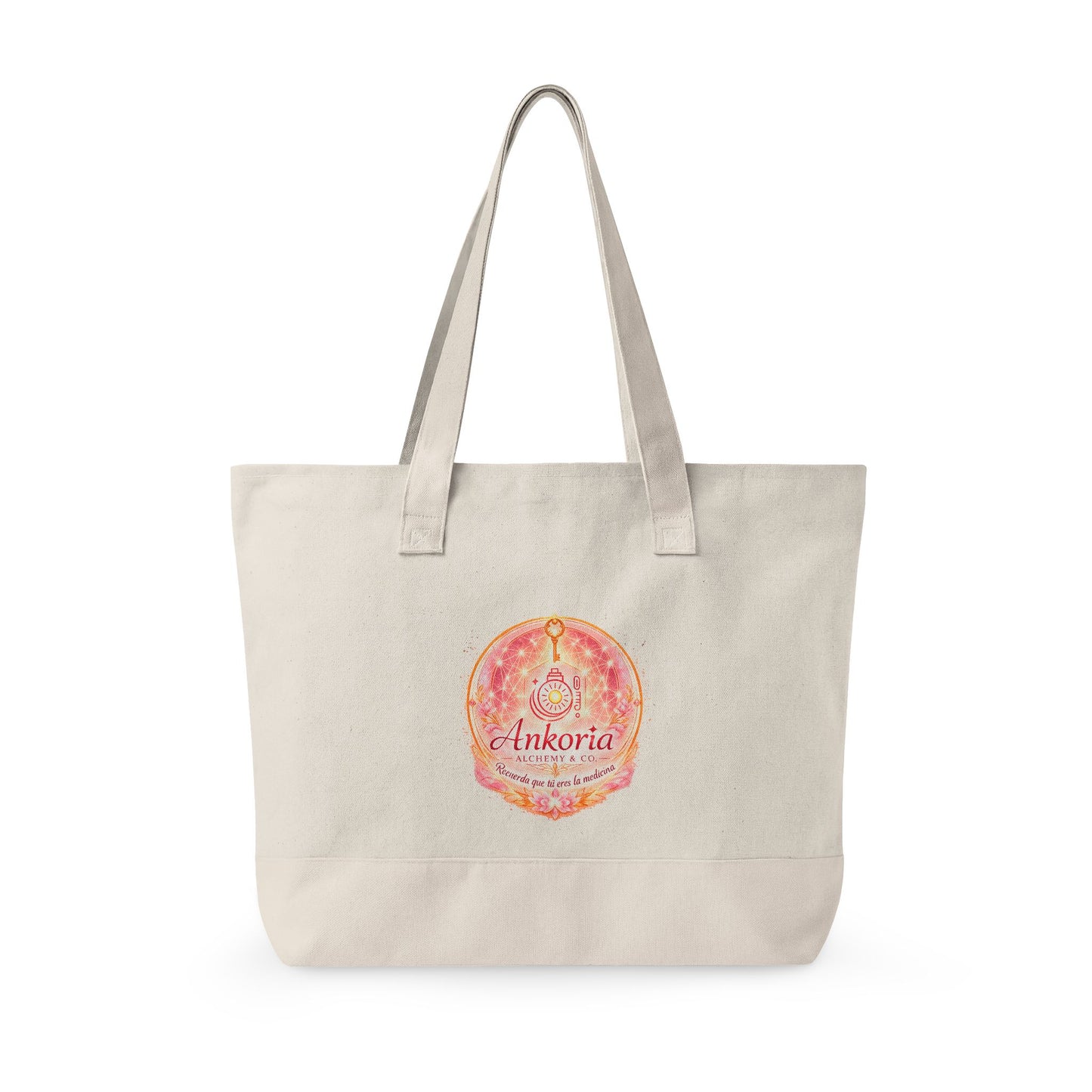 Ankoria Watercolor Lotus Canvas Tote
