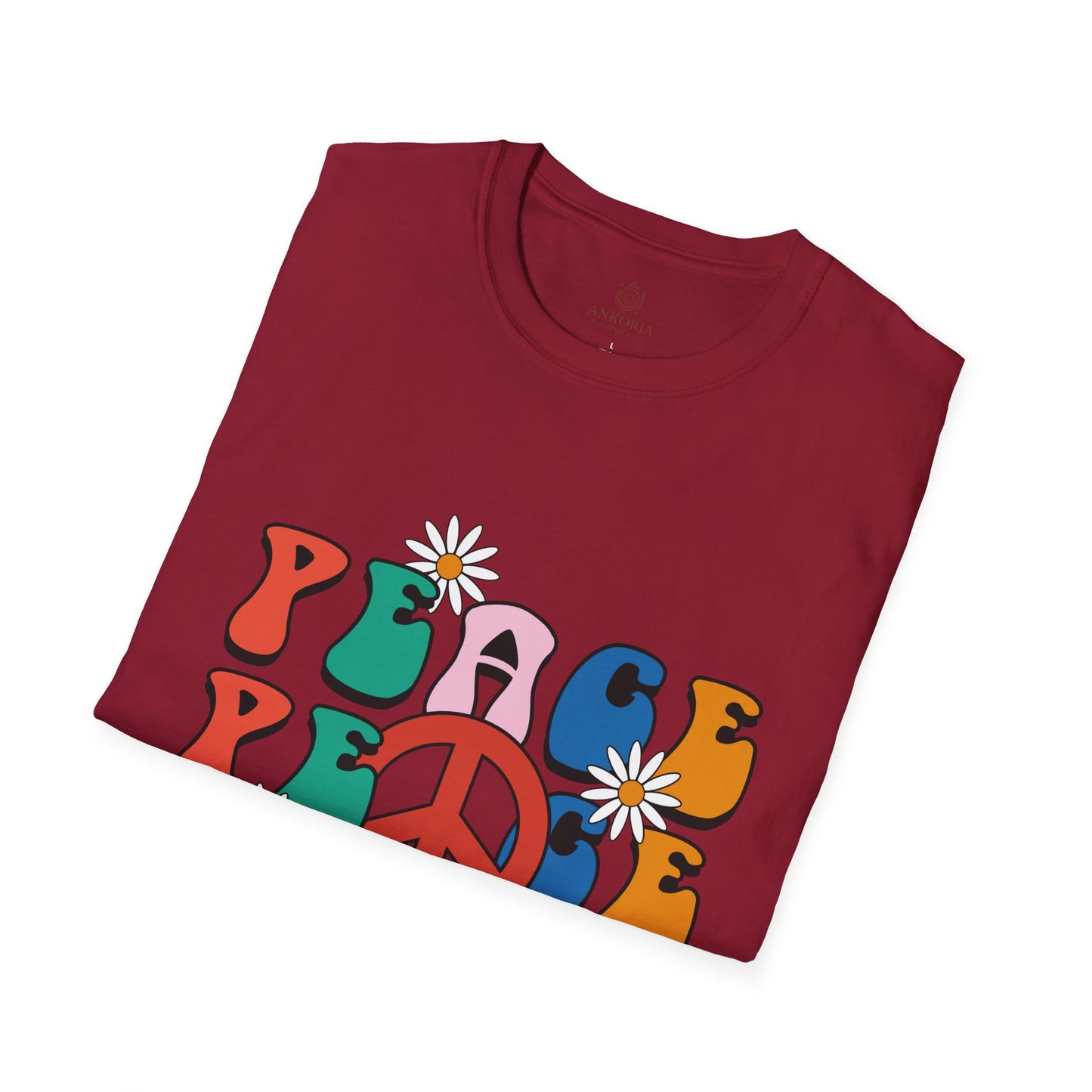 Unisex Softstyle T-Shirt - Retro Peace Design for Comfort Lovers