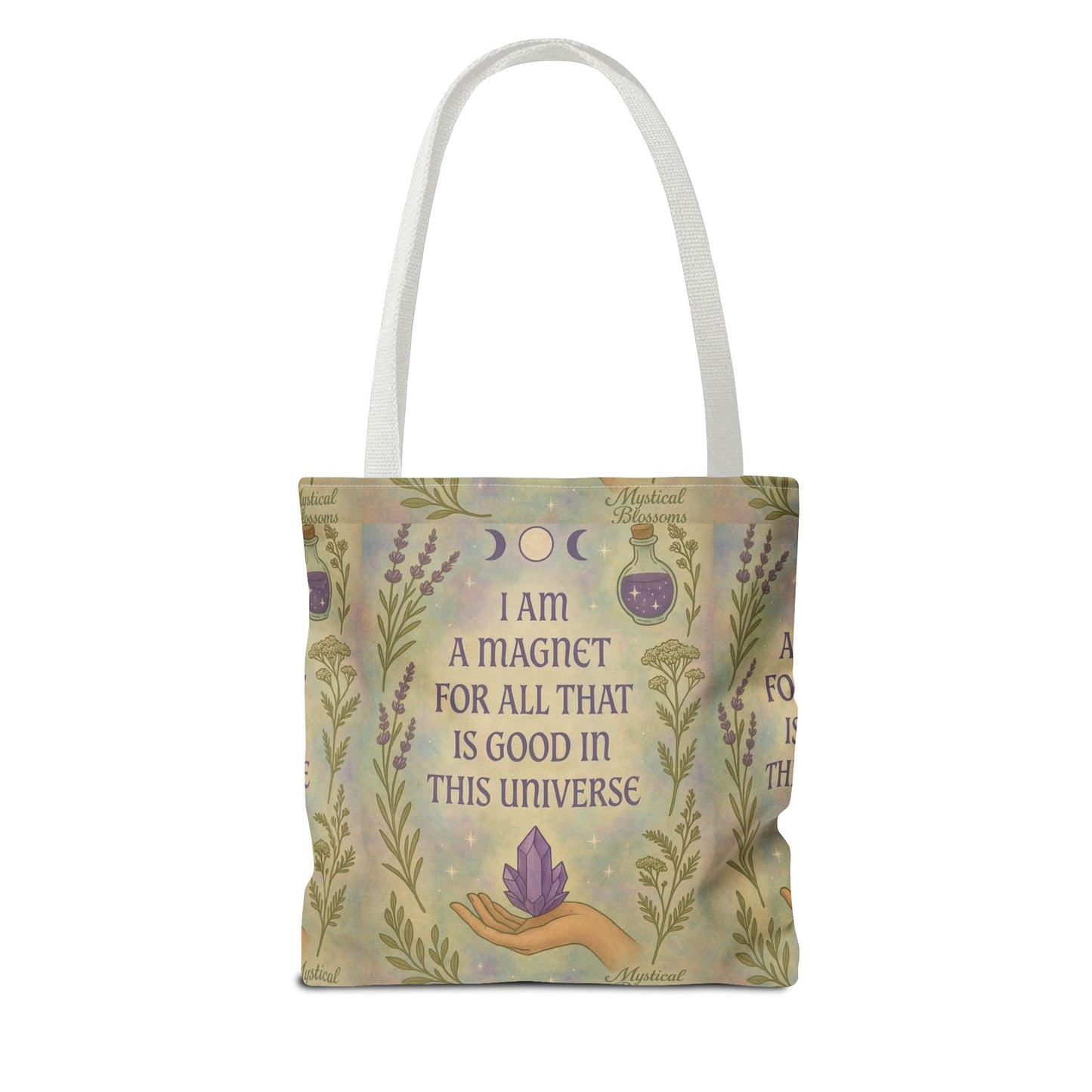 Magical Tote Bag | Affirmation Tote, Crystal Lover Gift, Eco-Friendly Bag, Inspirational Affirmations, Unique Shopping Bag