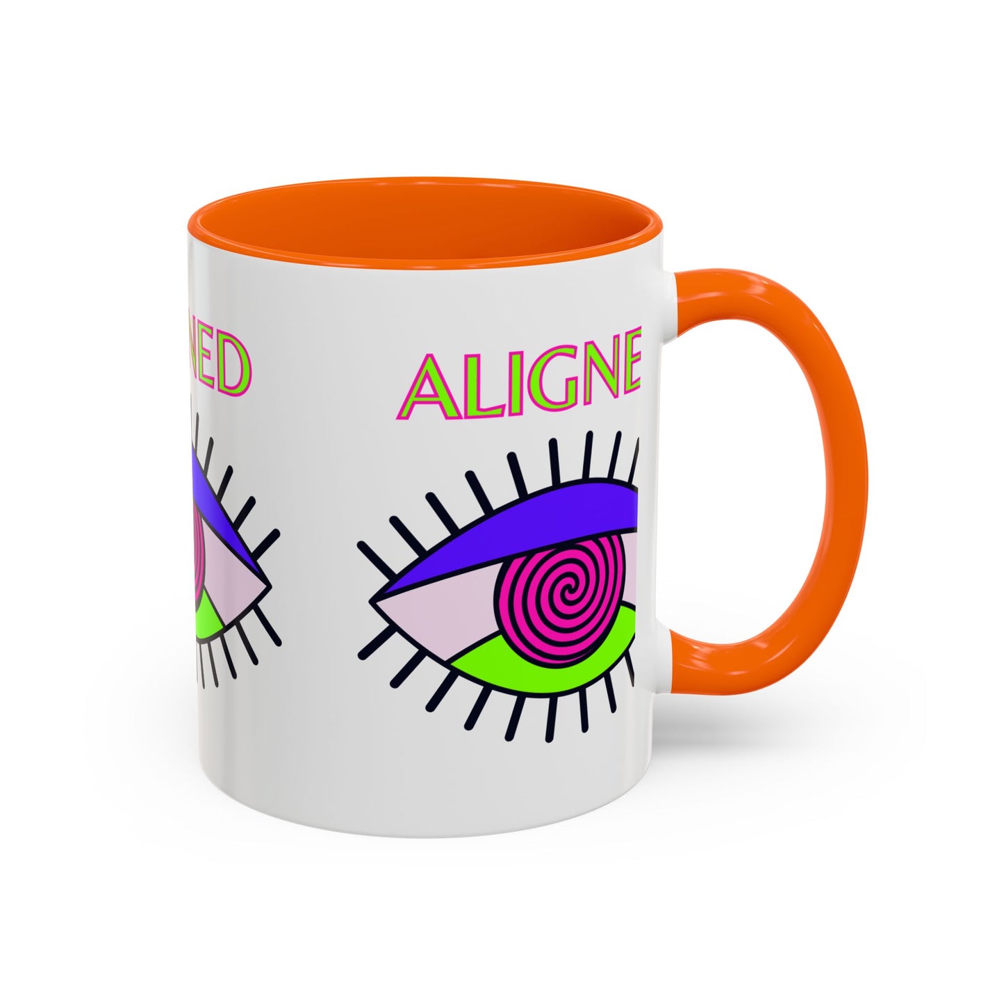 Aligned Eye Accent Coffee Mug - Inspirational Gift, Unique Artwork, Home Decor, Mindfulness Mug, Boho Style