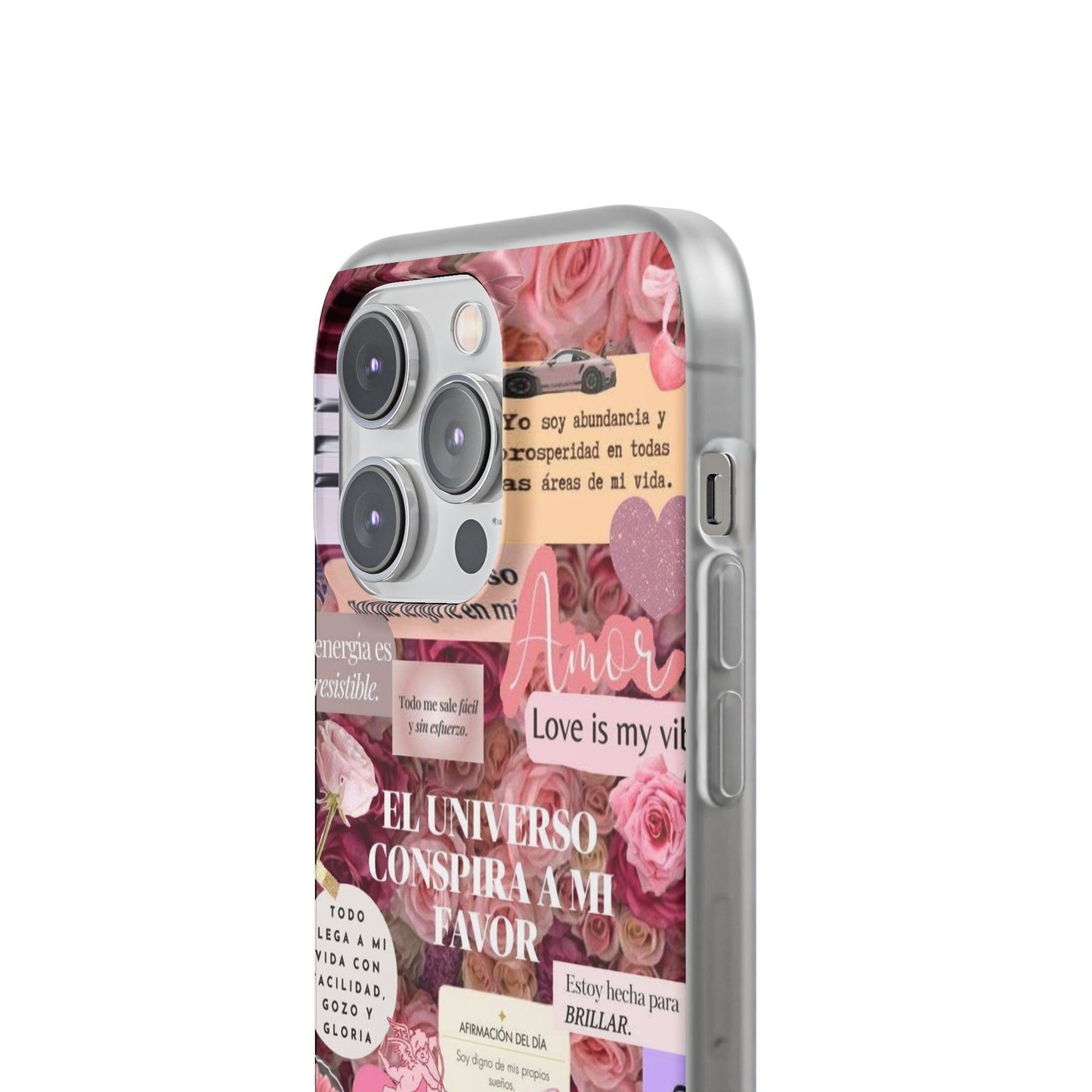 Floral Flexi Phone Case, Romantic Phone Cover, Cute Gift for Her, Inspirational Quote Case, Valentine's Day Accessory