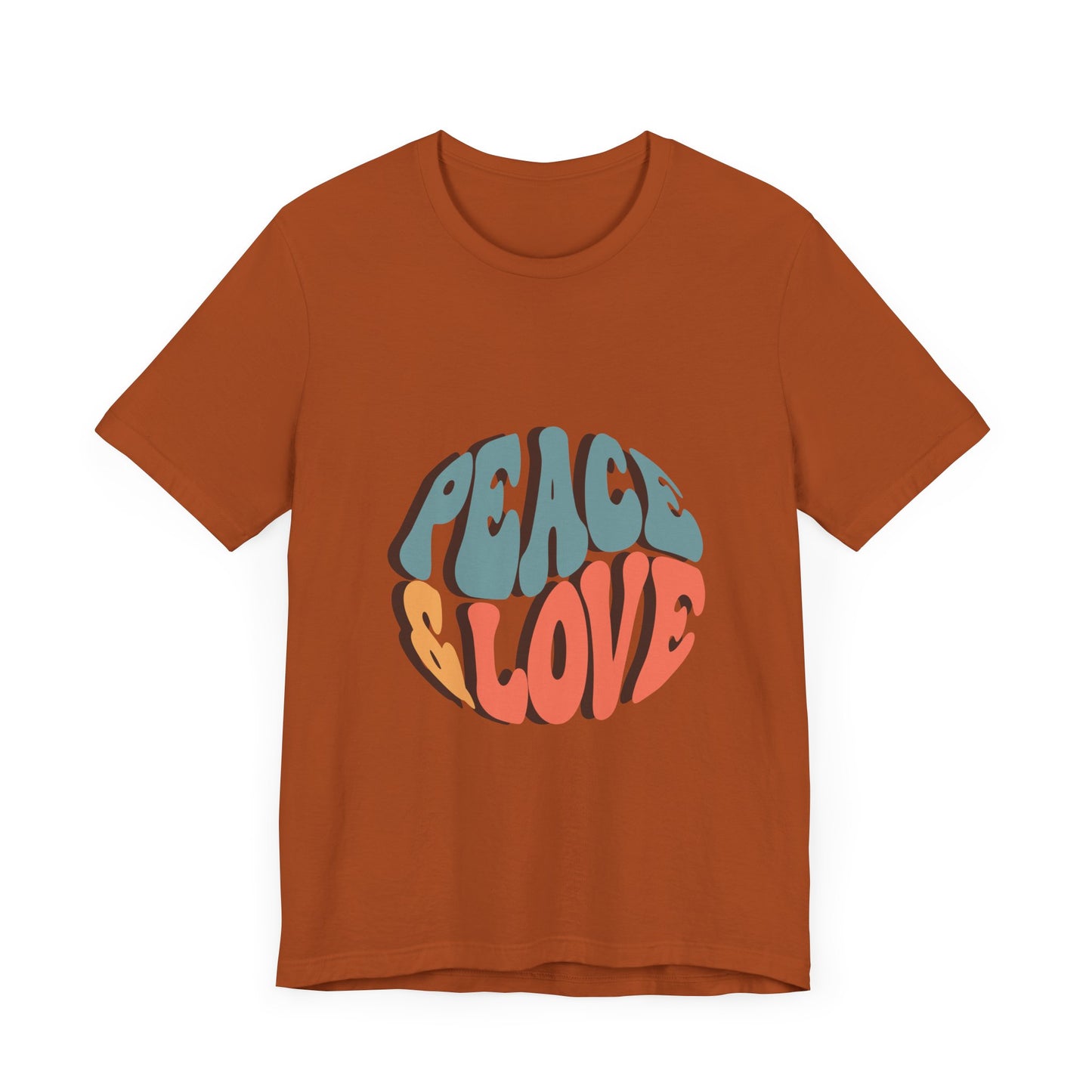 Peace & Love Unisex Jersey Tee - Stylish Relaxed Fit for Positivity