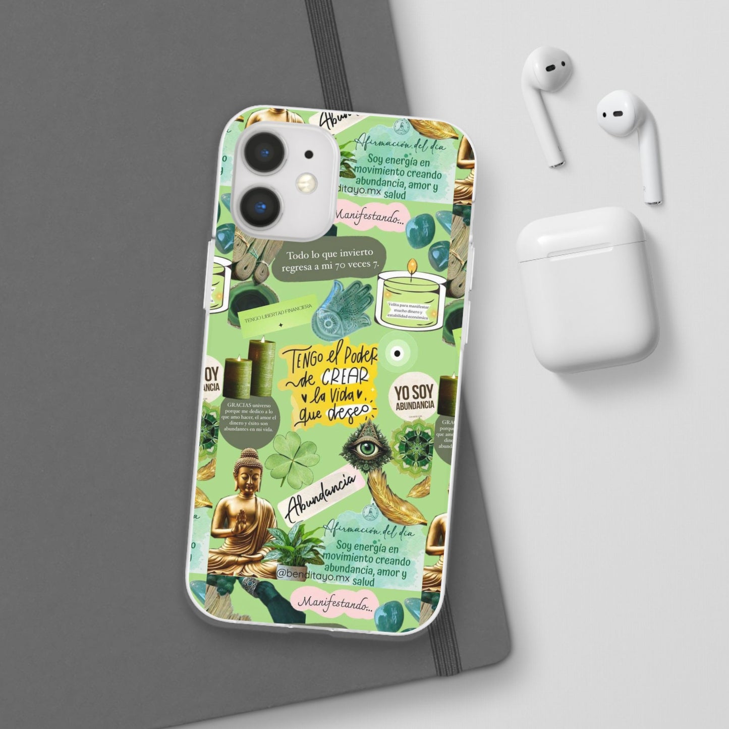 Vibrant Flexi Cases for Abundance Mindset | Phone Protection, Gift for Motivational Quotes, Spiritual Decor, Positive Vibes