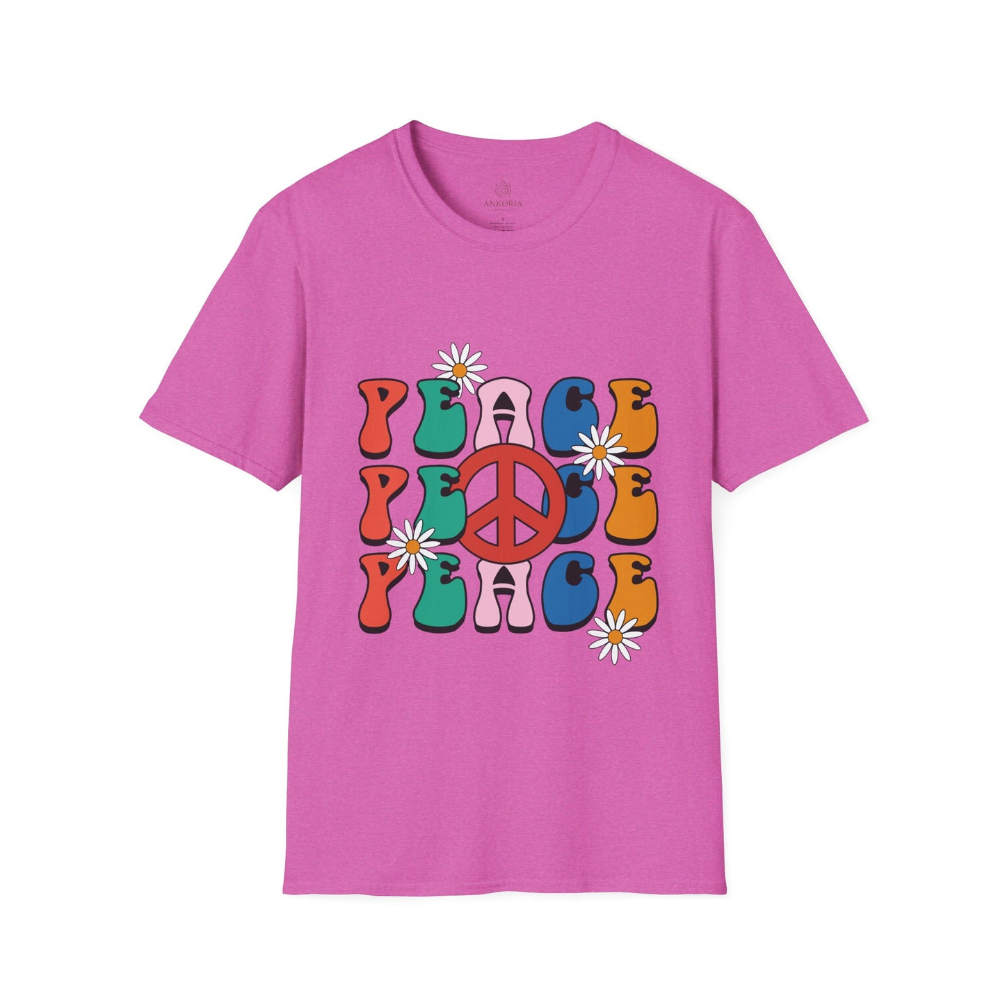 Unisex Softstyle T-Shirt - Retro Peace Design for Comfort Lovers