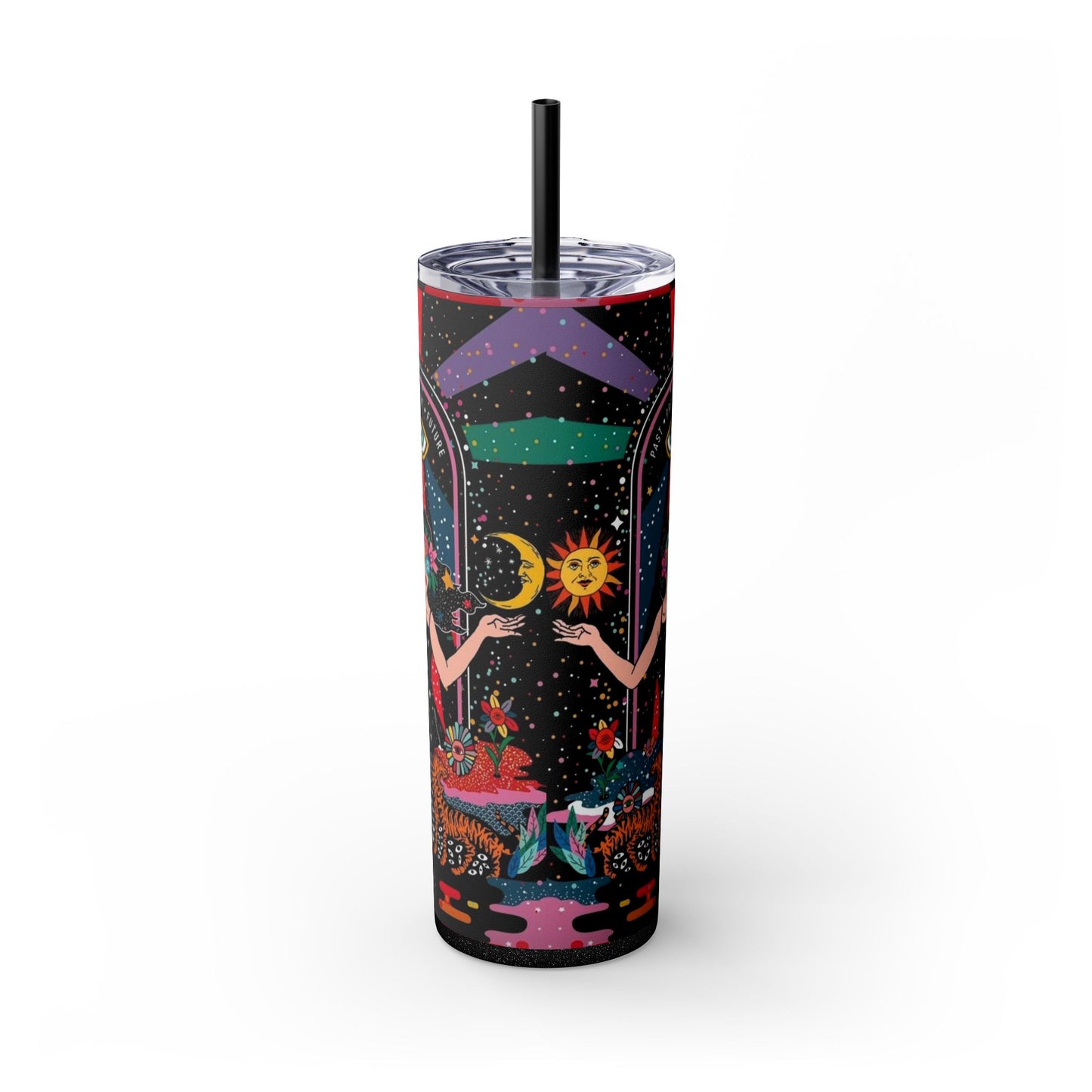 Vibrant Cosmic Skinny Tumbler with Straw, 20oz - Perfect for Astrology Lovers, Celestial Gifts, Travel Mugs, Drinkware, Sunshine and [...]