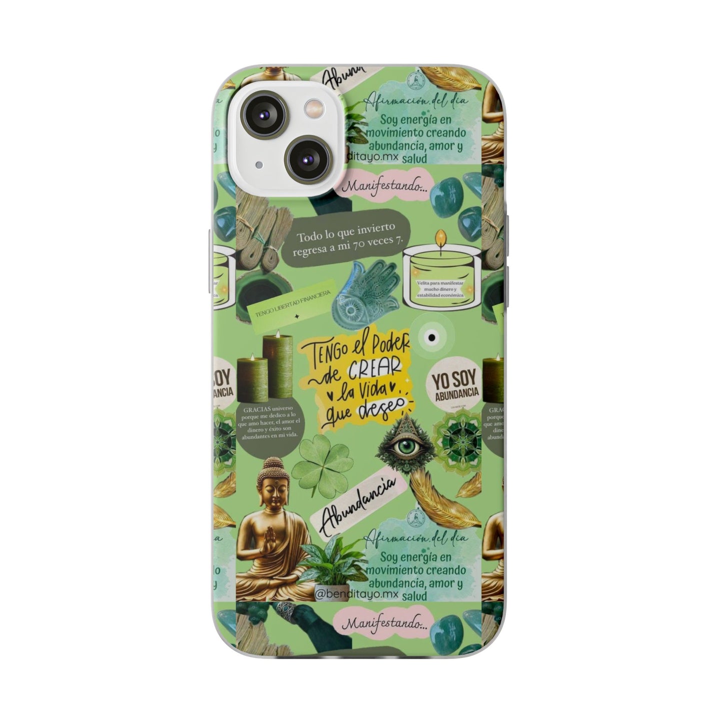 Vibrant Flexi Cases for Abundance Mindset | Phone Protection, Gift for Motivational Quotes, Spiritual Decor, Positive Vibes