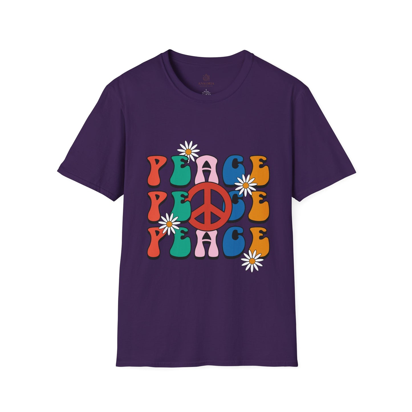 Unisex Softstyle T-Shirt - Retro Peace Design for Comfort Lovers