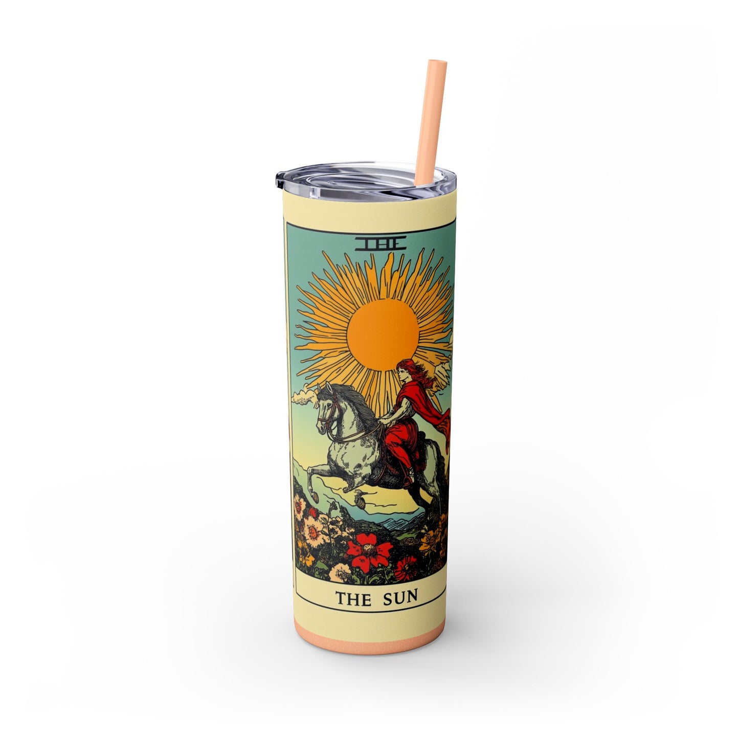 Sunshine Unicorn Skinny Tumbler, 20oz | Gift for Unicorn Lovers, Travel Cup, Reusable Straw, Summer Drinkware, Birthday Gift
