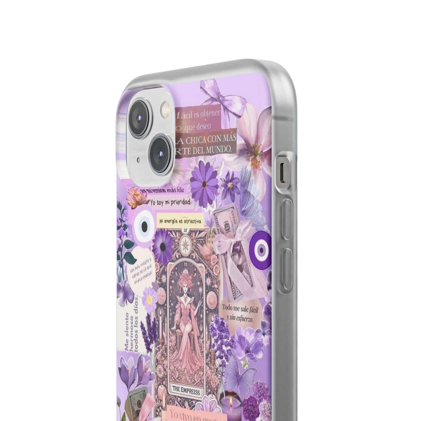 Purple Floral Flexi Phone Case, Personalized Phone Cover, Boho Chic Case, Cute Gift for Her, Birthday Accessory, Nature Lover Design