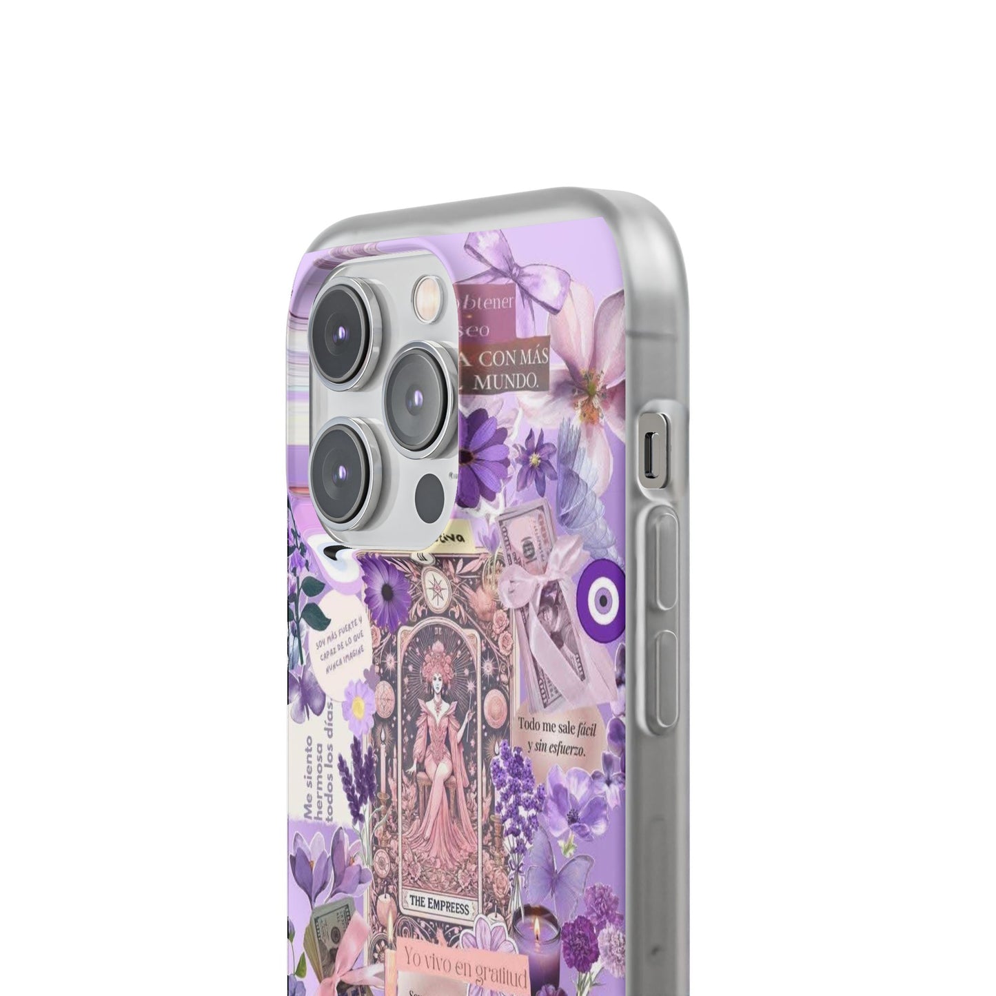 Purple Floral Flexi Phone Case, Personalized Phone Cover, Boho Chic Case, Cute Gift for Her, Birthday Accessory, Nature Lover Design