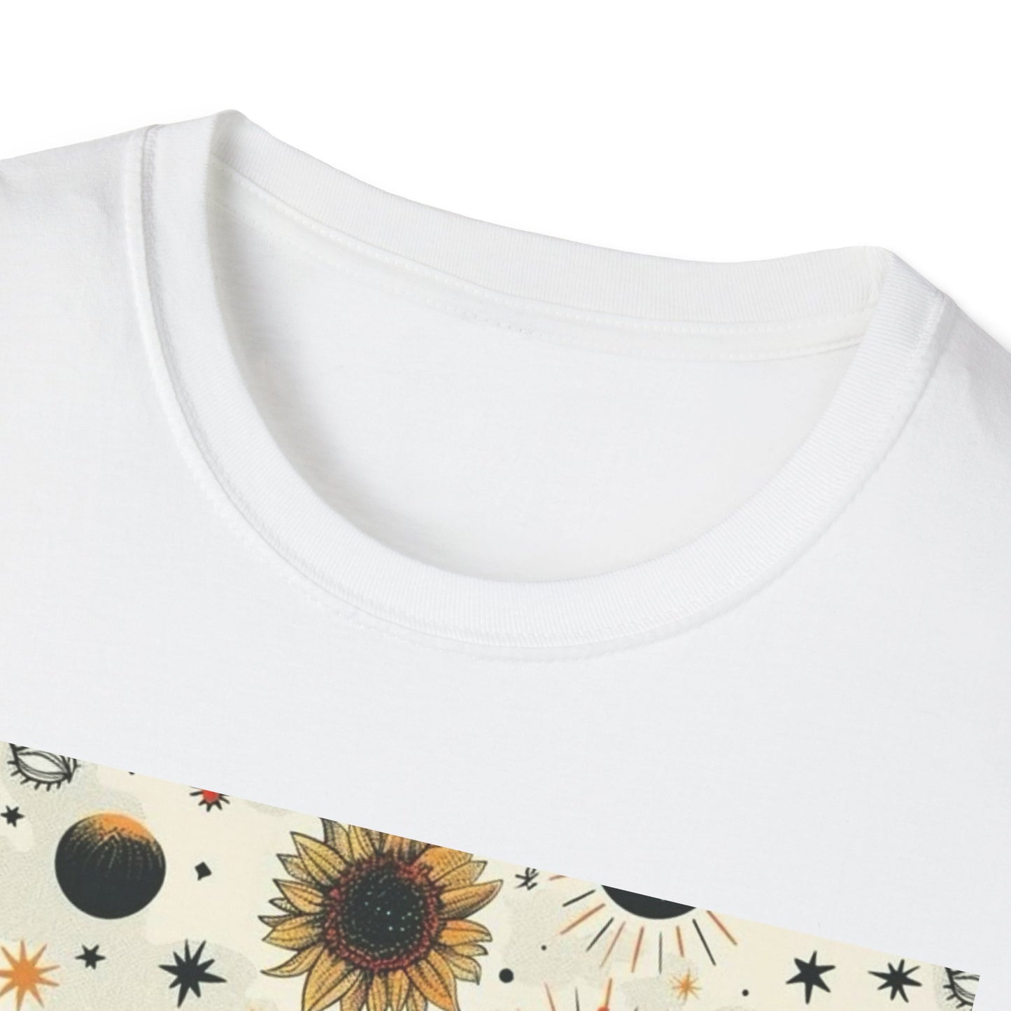 Boho Floral Graphic Tee, Unisex Softstyle T-Shirt, Casual Summer Wear, Perfect Gift, Astrology Lovers Shirt