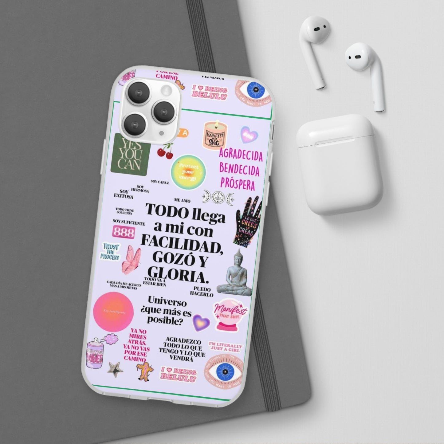 Positive Affirmation Flexi Cases for iPhone, Inspirational Phone Cover, Motivational Case, Gift for Her, Trendy Phone Protector