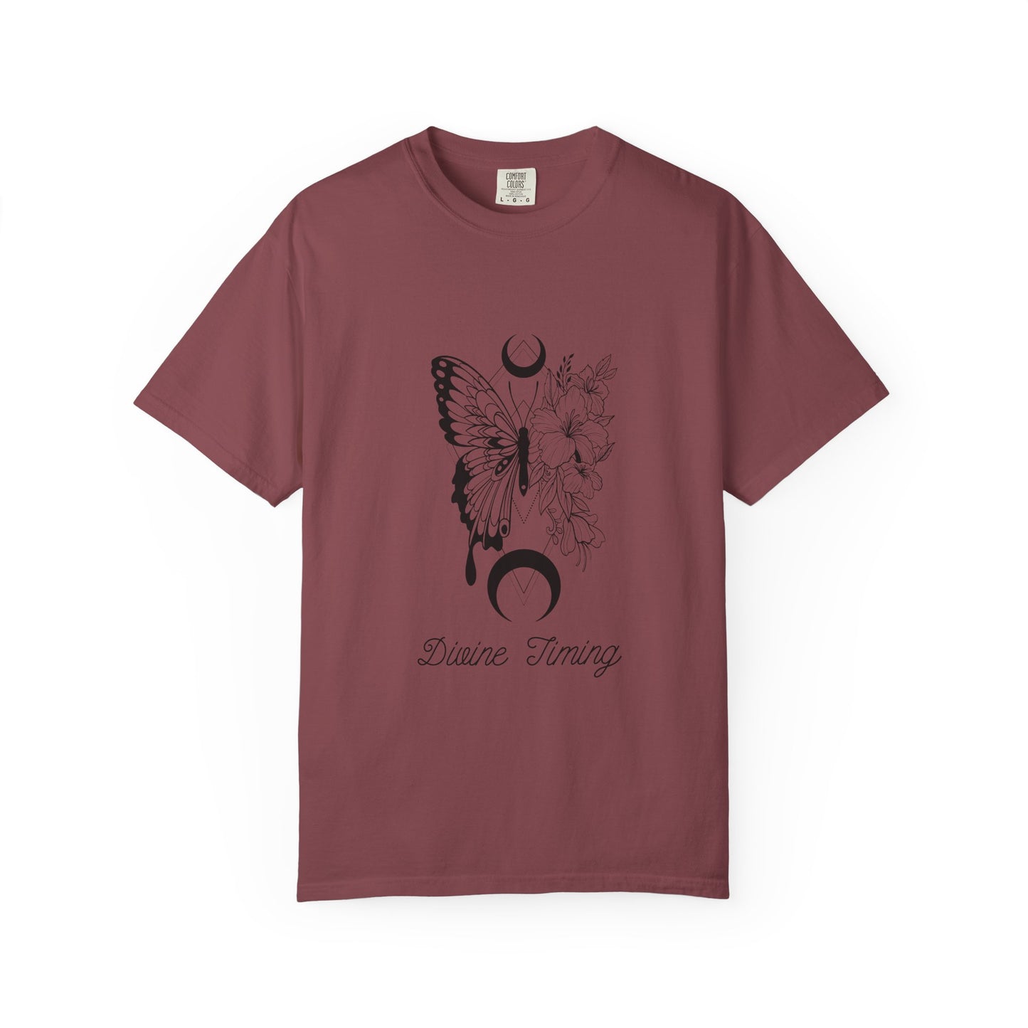 Divine Timing Butterfly T-Shirt - Unisex Garment-Dyed Tee for Nature Lovers