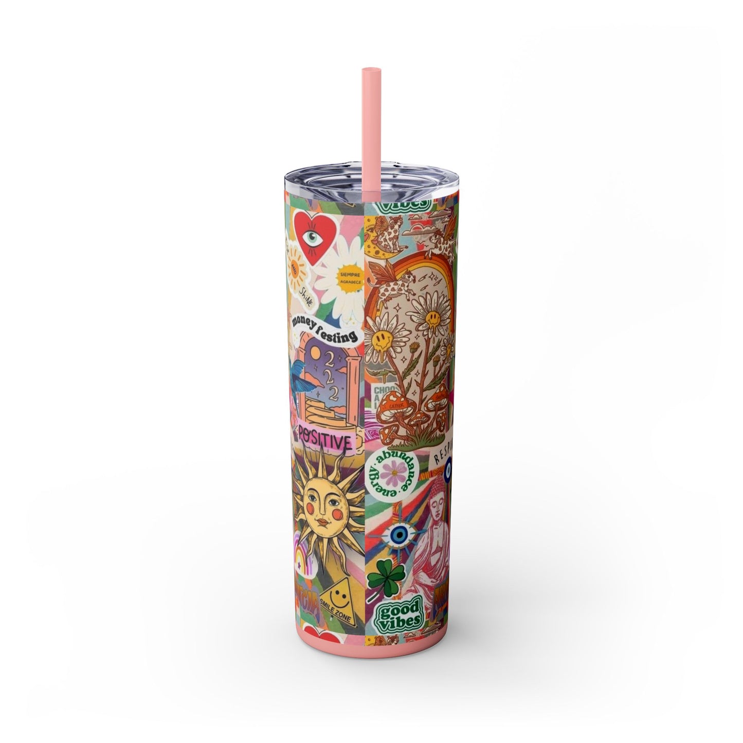 Colorful Inspirational Skinny Tumbler with Straw, 20oz | Perfect for Travel, Gifts, Motivational Affirmations, Self-Care, Eco-Friendly [...]