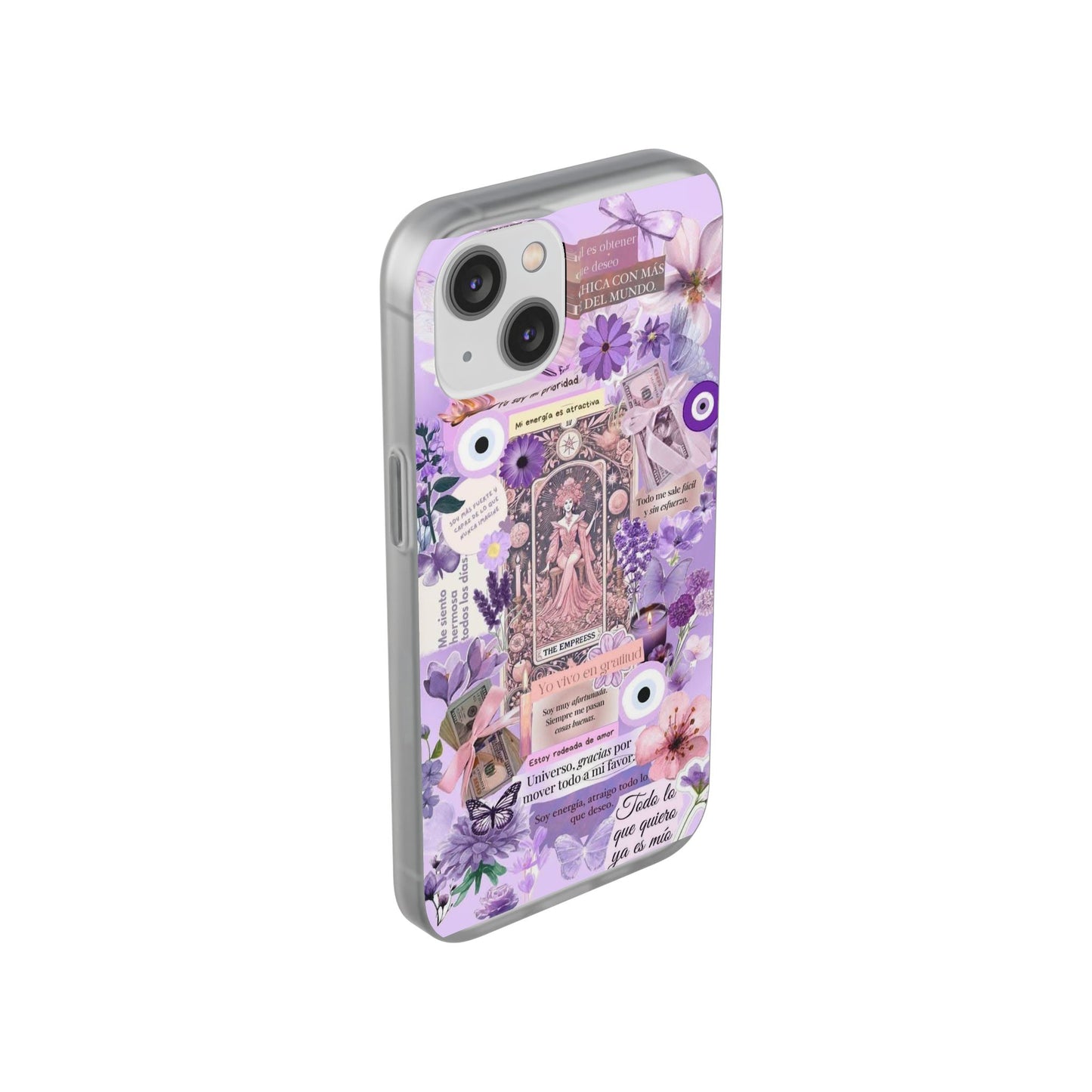 Purple Floral Flexi Phone Case, Personalized Phone Cover, Boho Chic Case, Cute Gift for Her, Birthday Accessory, Nature Lover Design