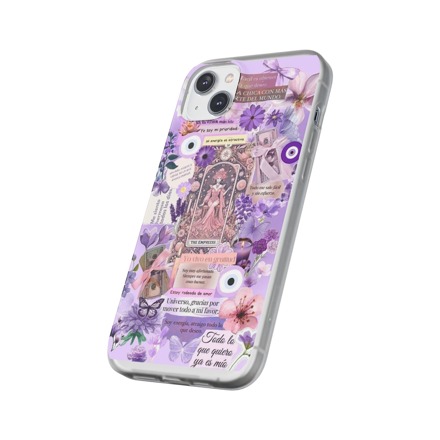 Purple Floral Flexi Phone Case, Personalized Phone Cover, Boho Chic Case, Cute Gift for Her, Birthday Accessory, Nature Lover Design
