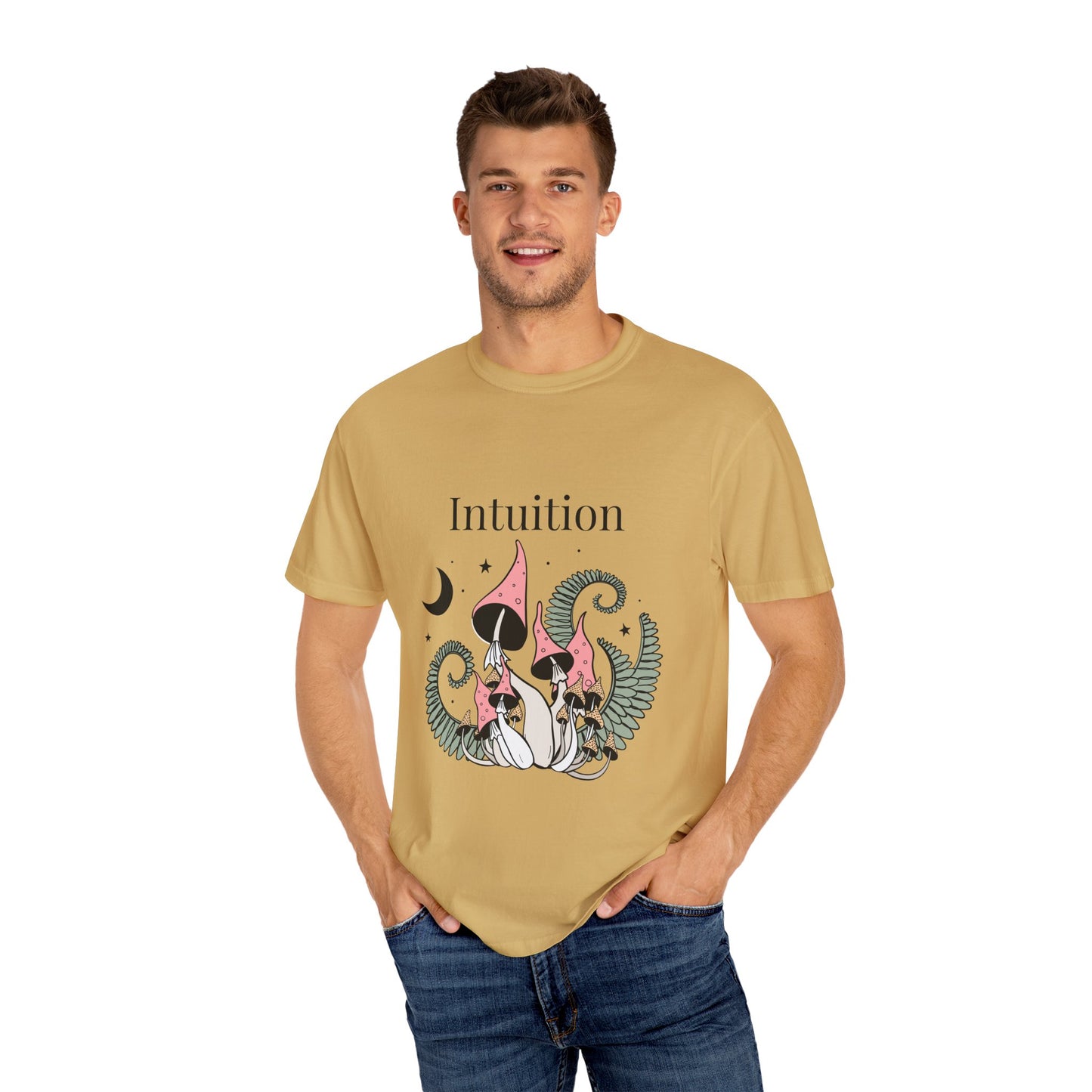 Intuition Unisex Garment-Dyed T-Shirt - Whimsical Nature Design