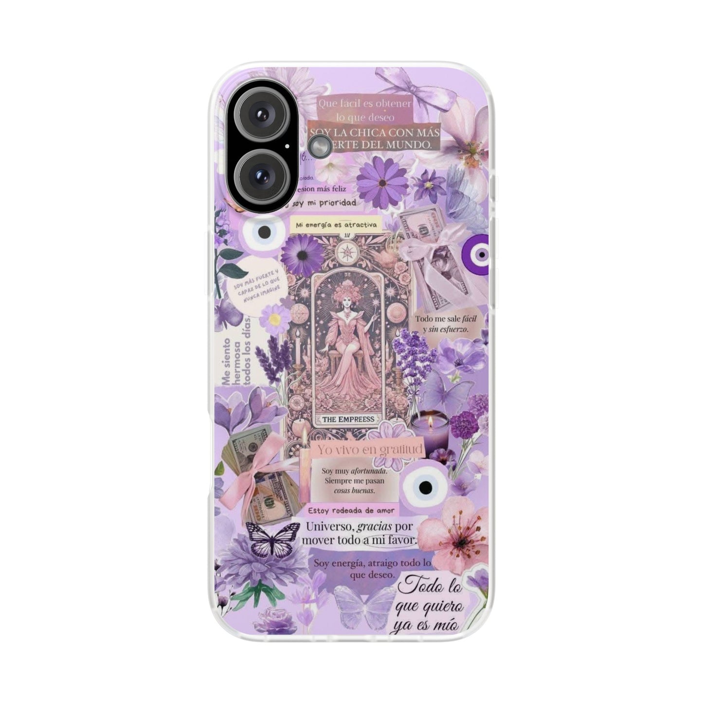 Purple Floral Flexi Phone Case, Personalized Phone Cover, Boho Chic Case, Cute Gift for Her, Birthday Accessory, Nature Lover Design